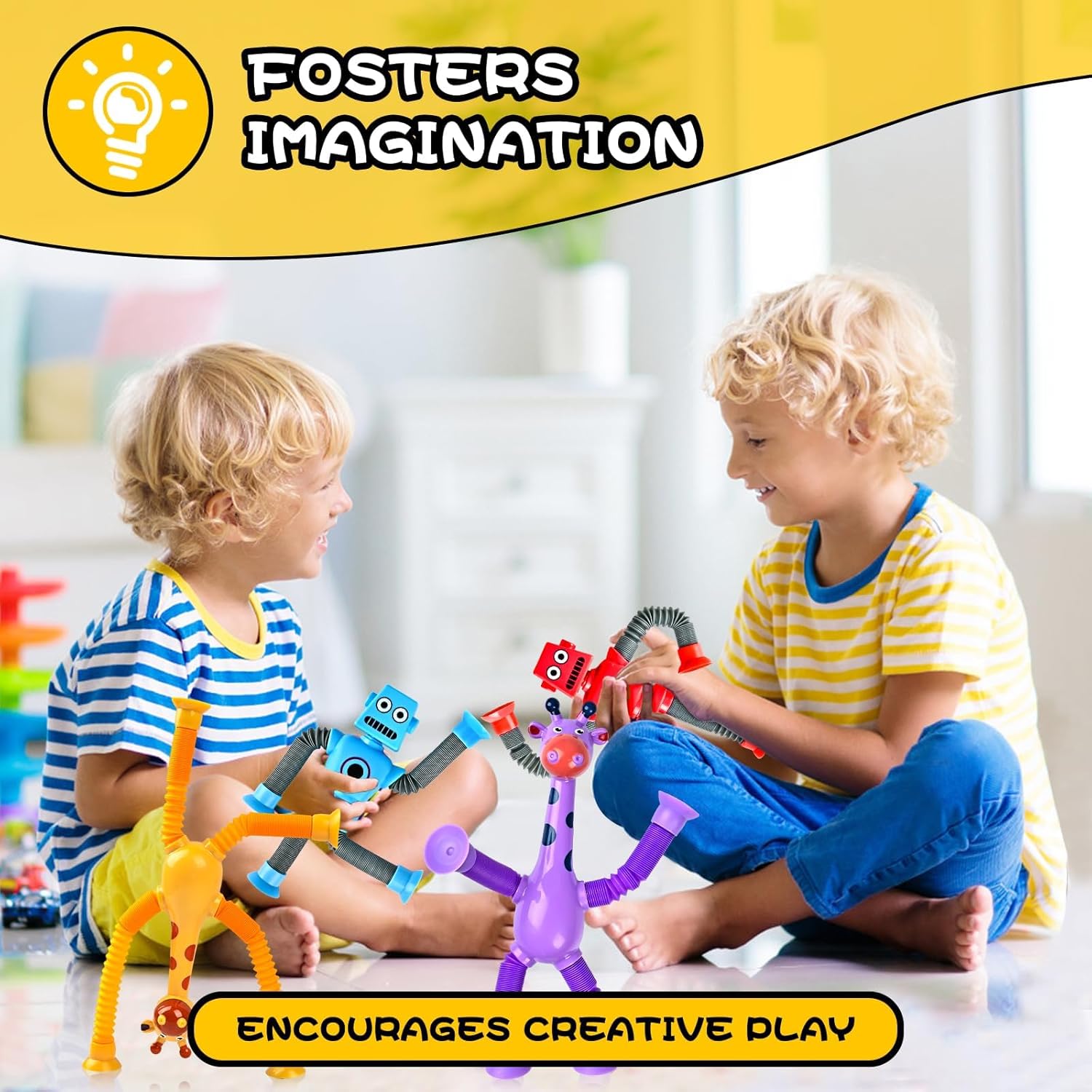 4 Pack Robot Sensory Travel Toys