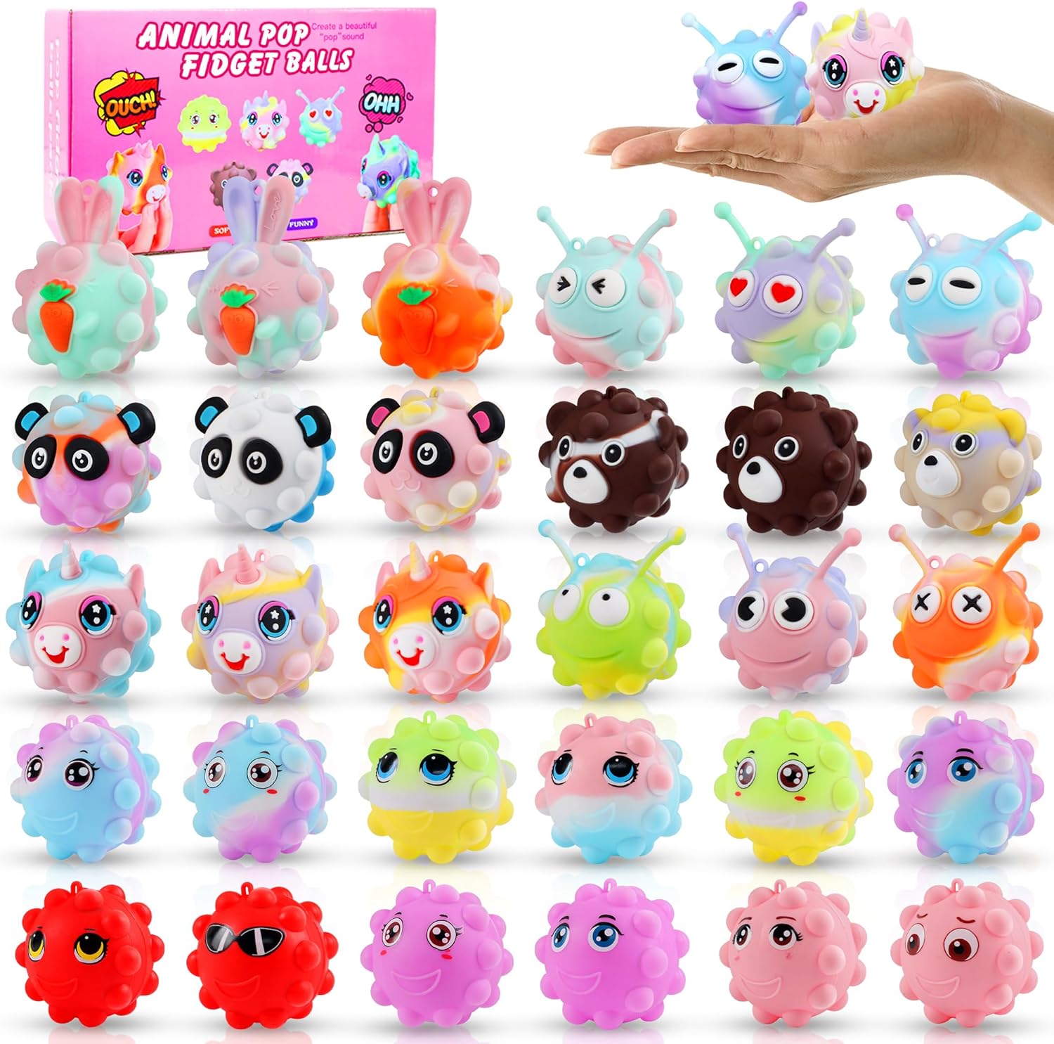 30 Pack Animal Pop Balls