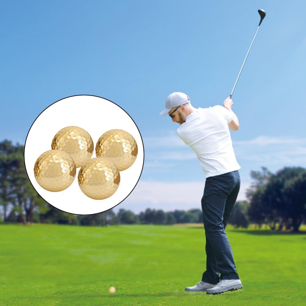 4 Pieces Gold Plated Golf Balls