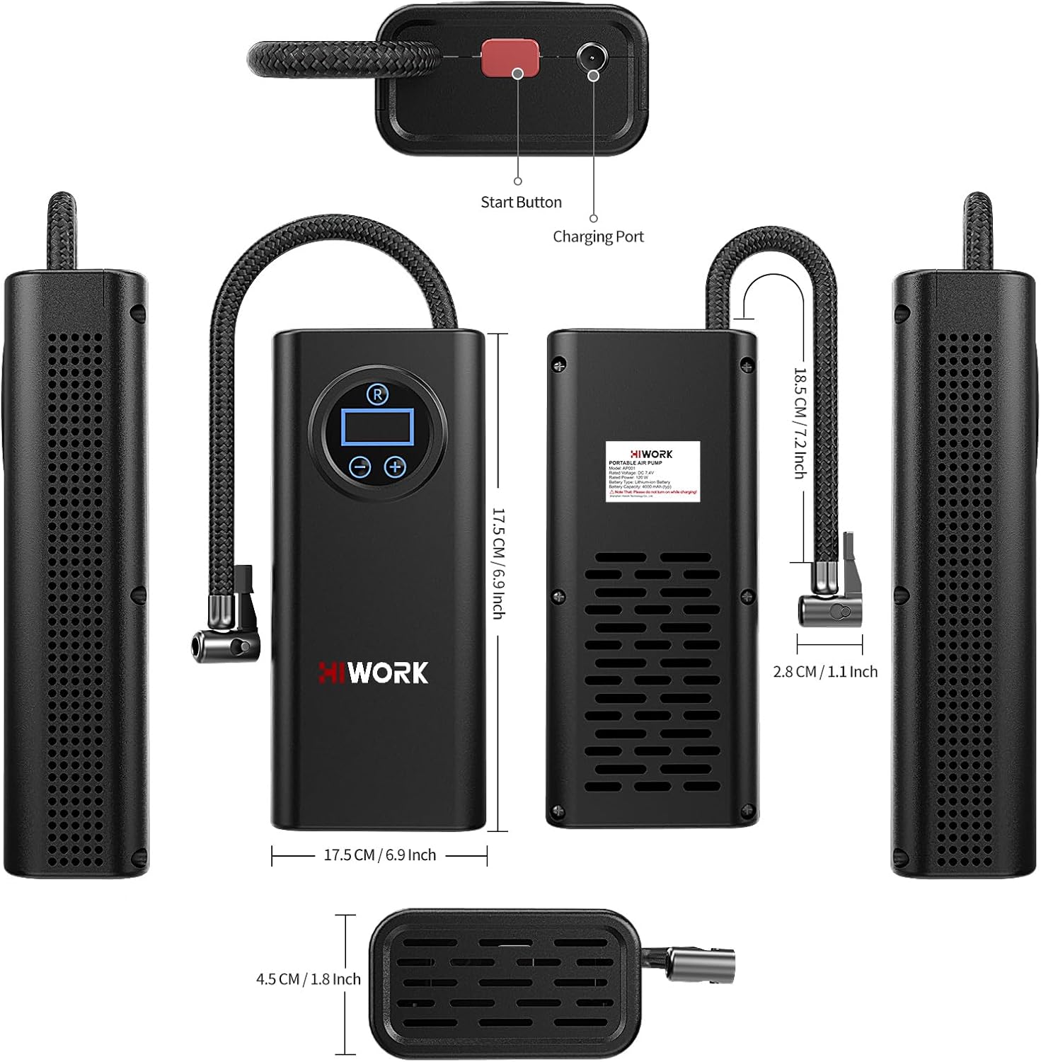 150 PSI 4000 mAh Wireless Tire Inflator