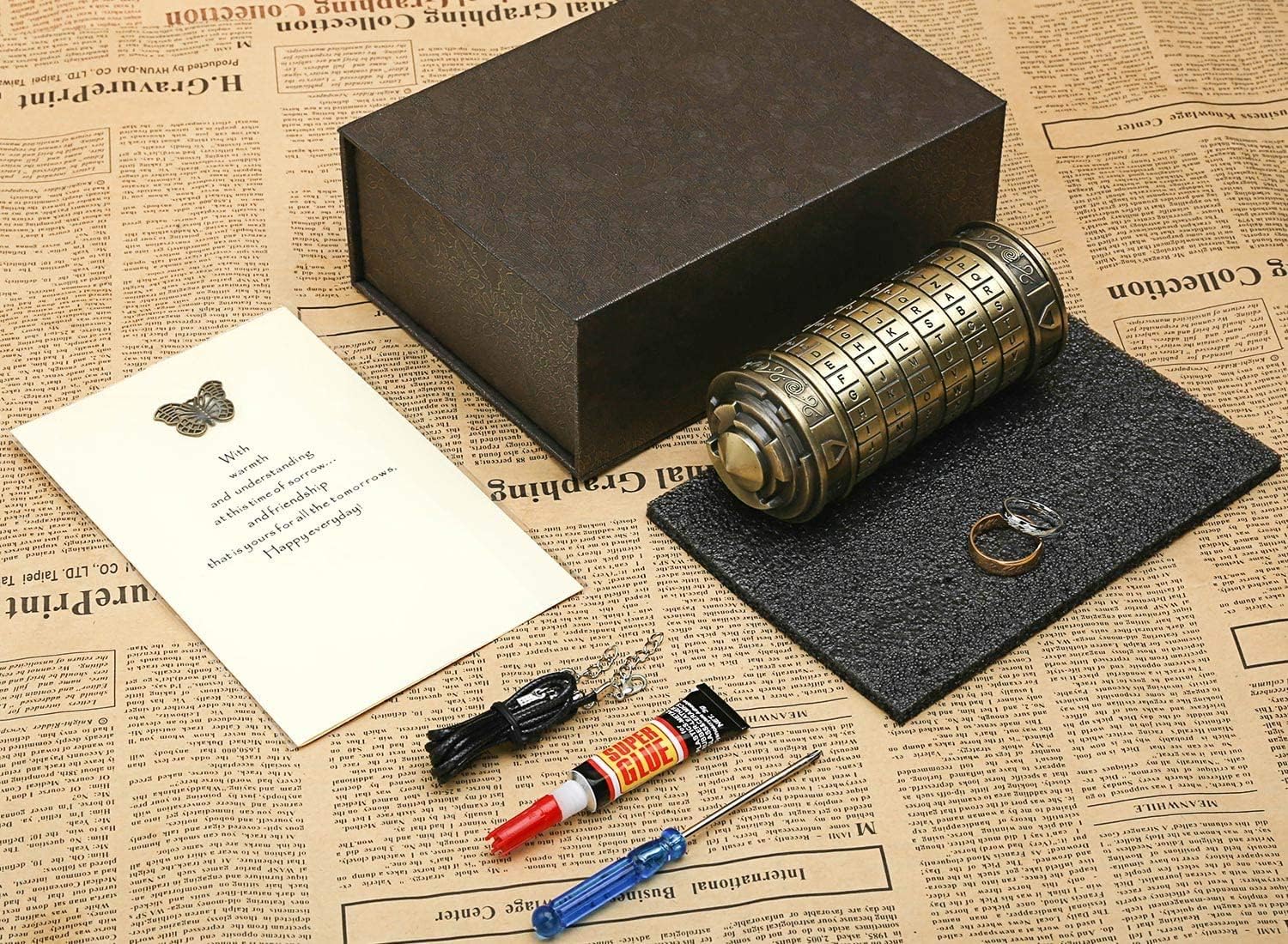 Cryptex Money Puzzle Box, Hidden Compartments