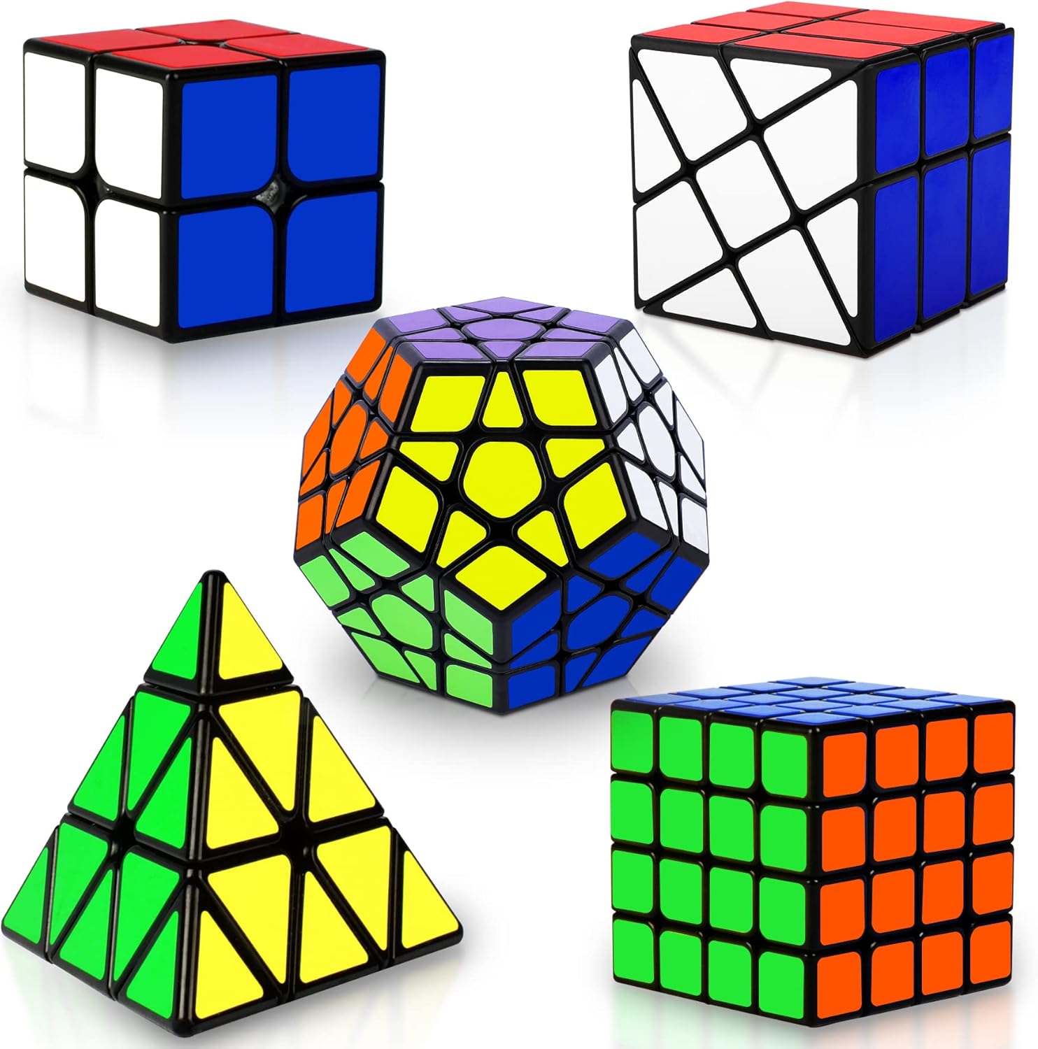 5 Pack Puzzle Rubik's Cube Set