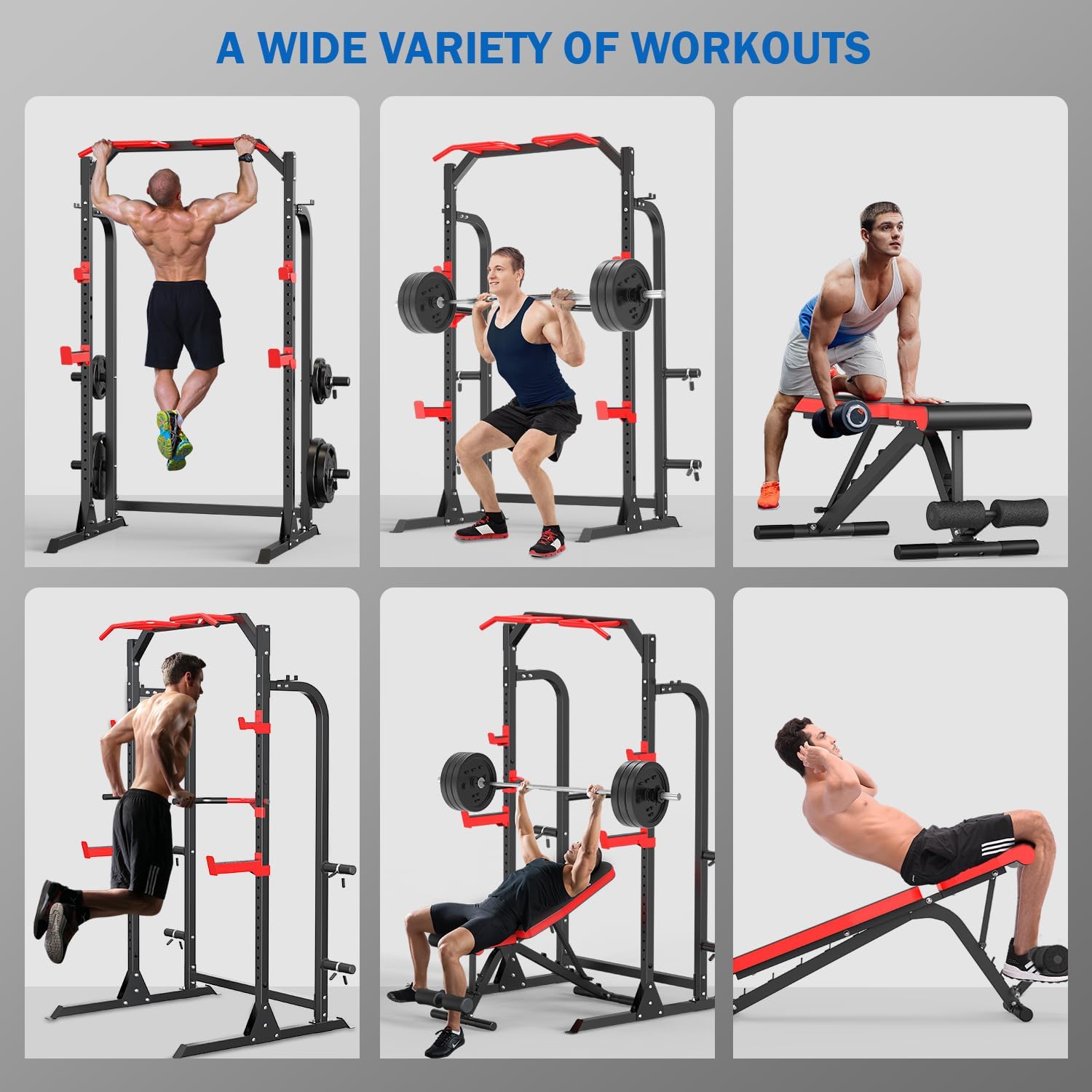 Deep Squat Rack with Bench
