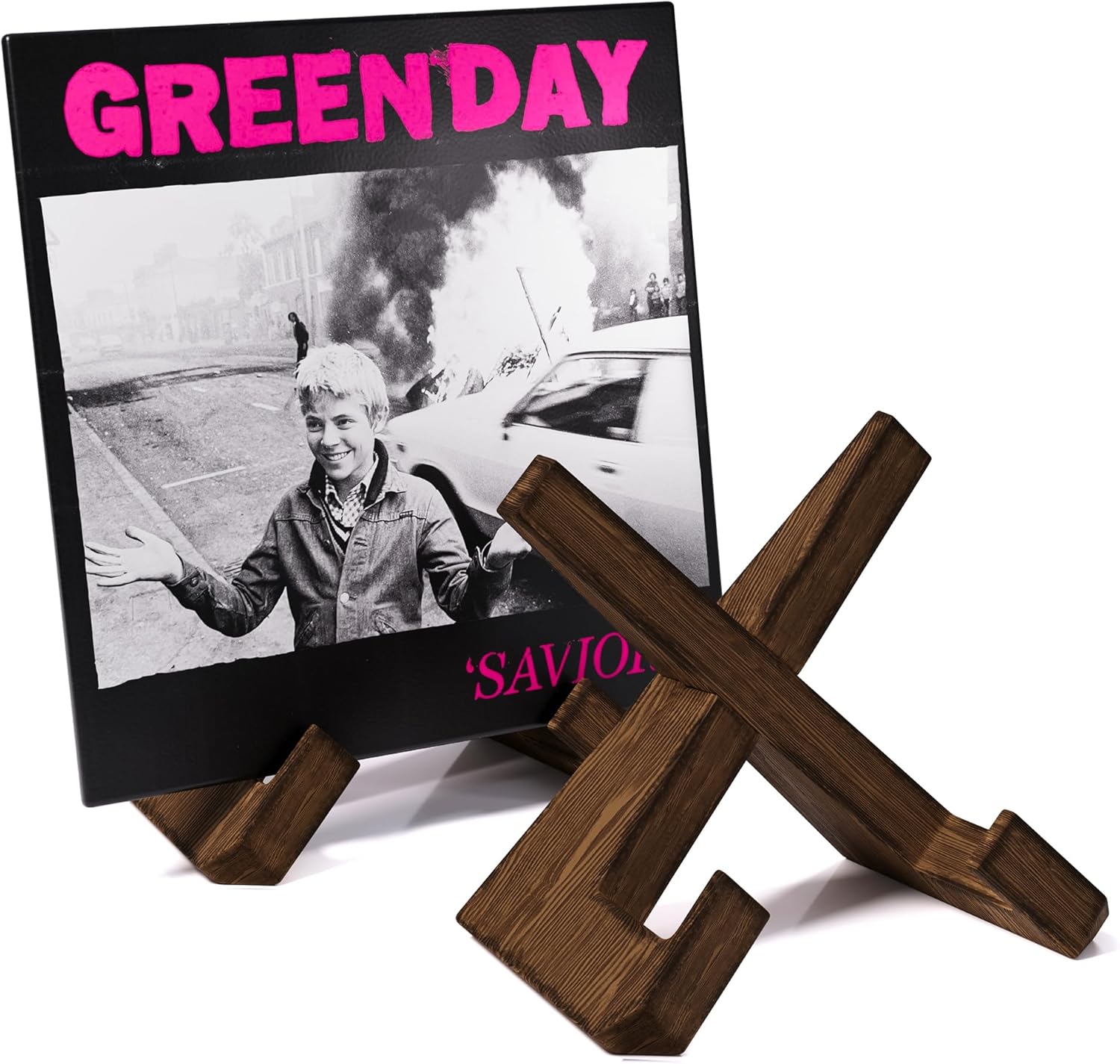 Now Playing Vinyl Record Holder,Premium Wooden Vintage Now Playing Record Holder,1 Second Assembly Now Spinning Record Holder,Wooden Vinyl Record Display,Record Player Accessories