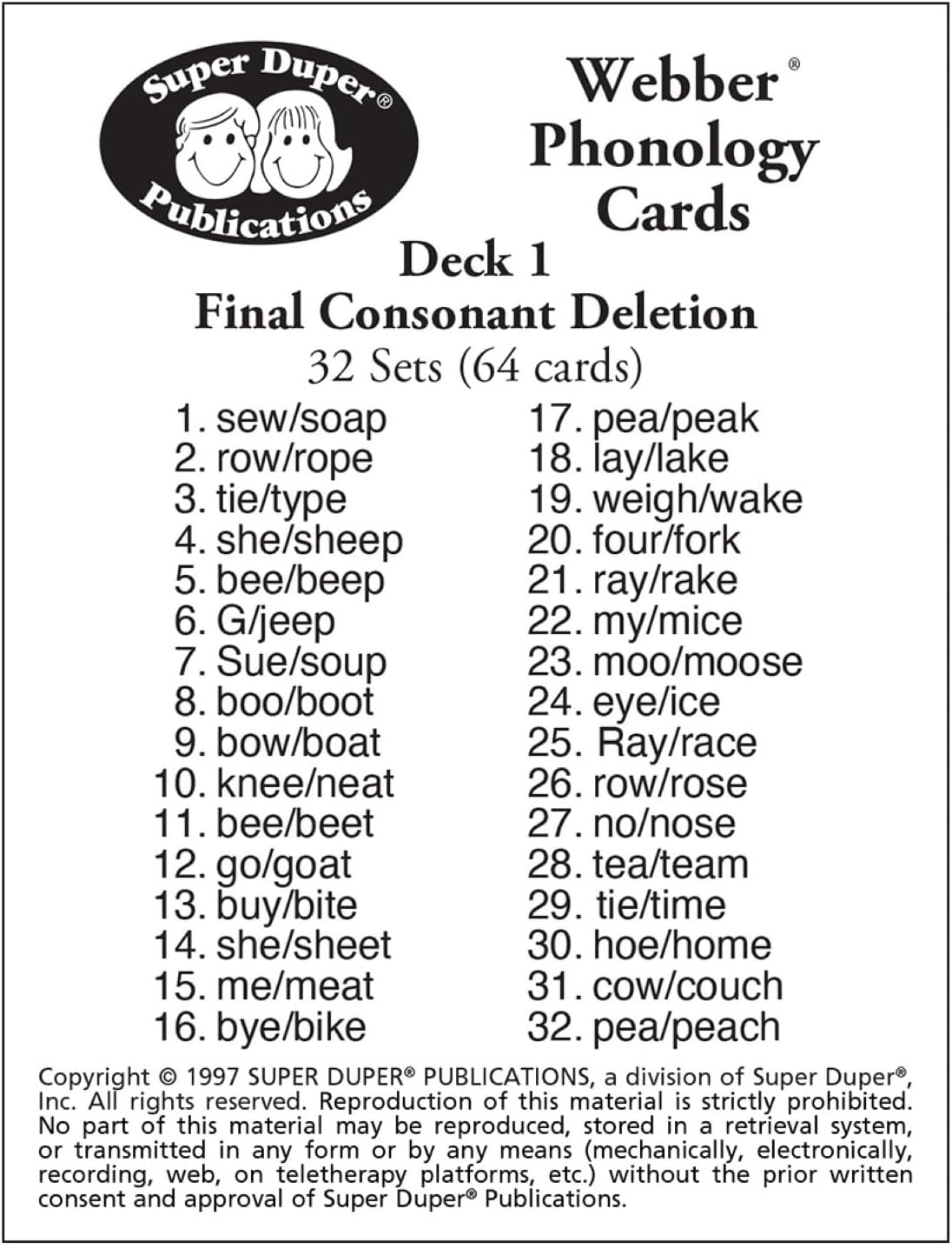 Illustrated Phonics Final Consonant Deletion Cards