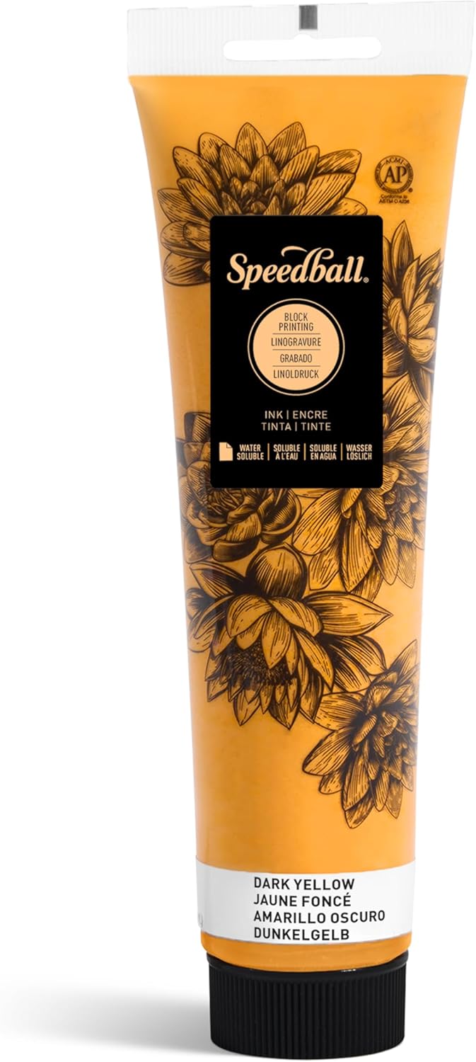 Speedball Water Soluble Block Printing Ink, 5 oz. tube (dark yellow)