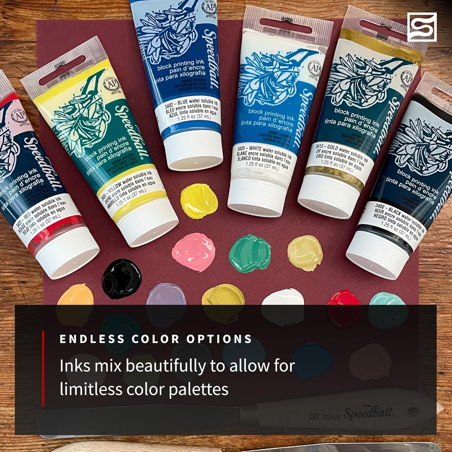 Speedball Water Soluble Block Printing Ink, 5 oz. tube (dark yellow)