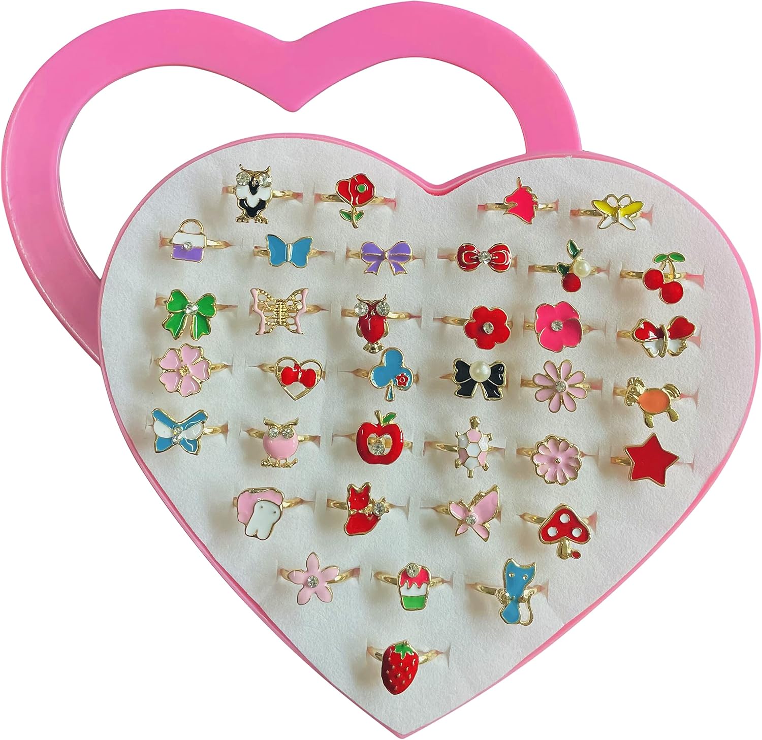 36 Pack Little Girl Gemstone Ring Set