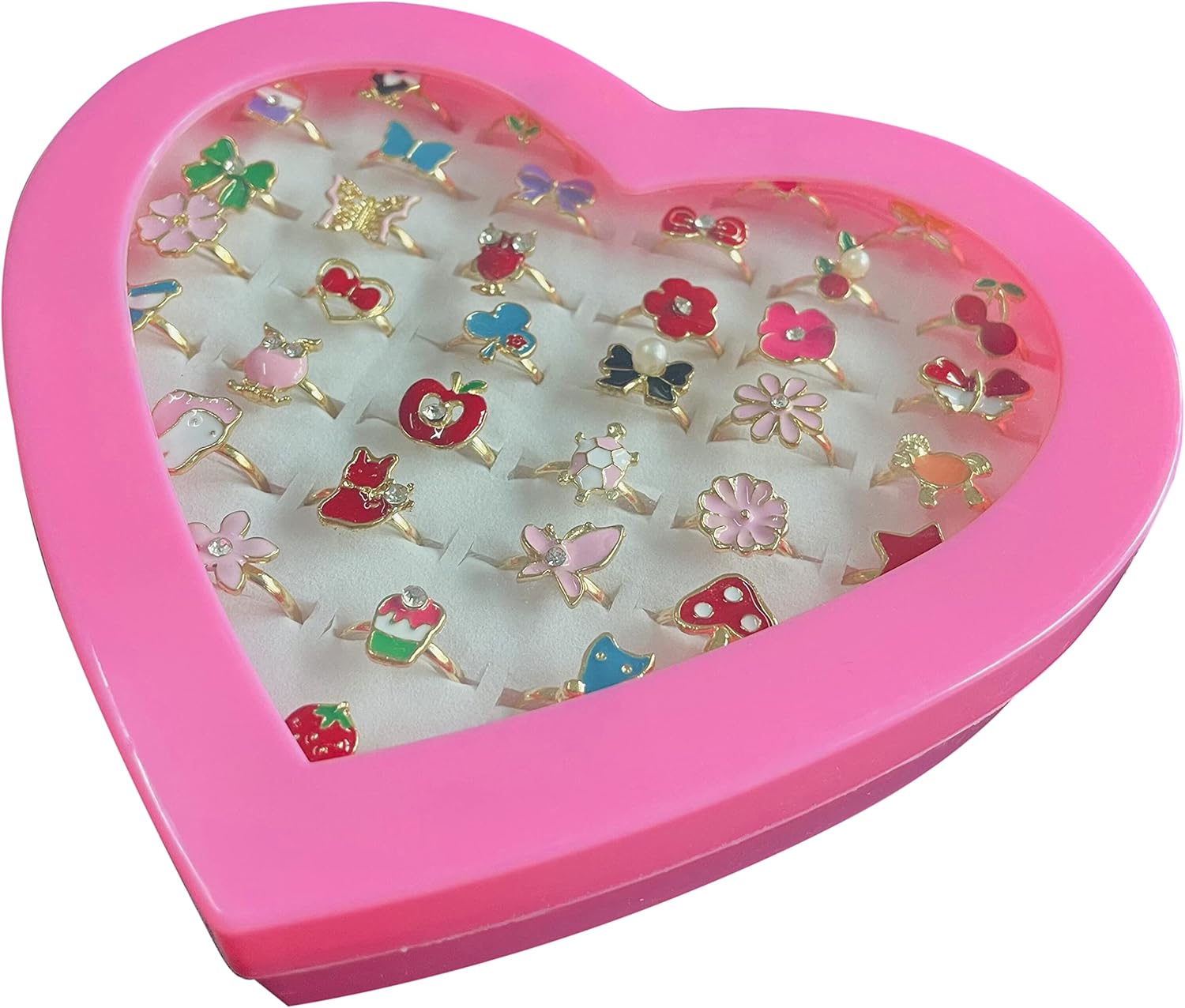 36 Pack Little Girl Gemstone Ring Set