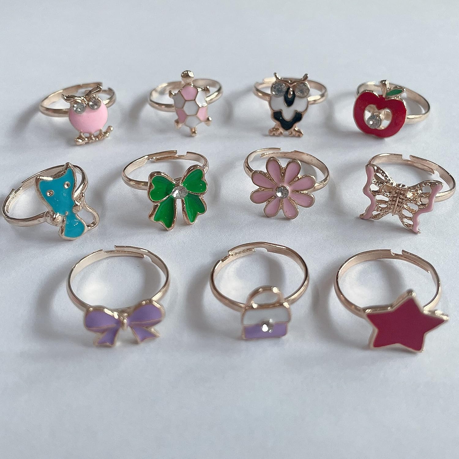 36 Pack Little Girl Gemstone Ring Set