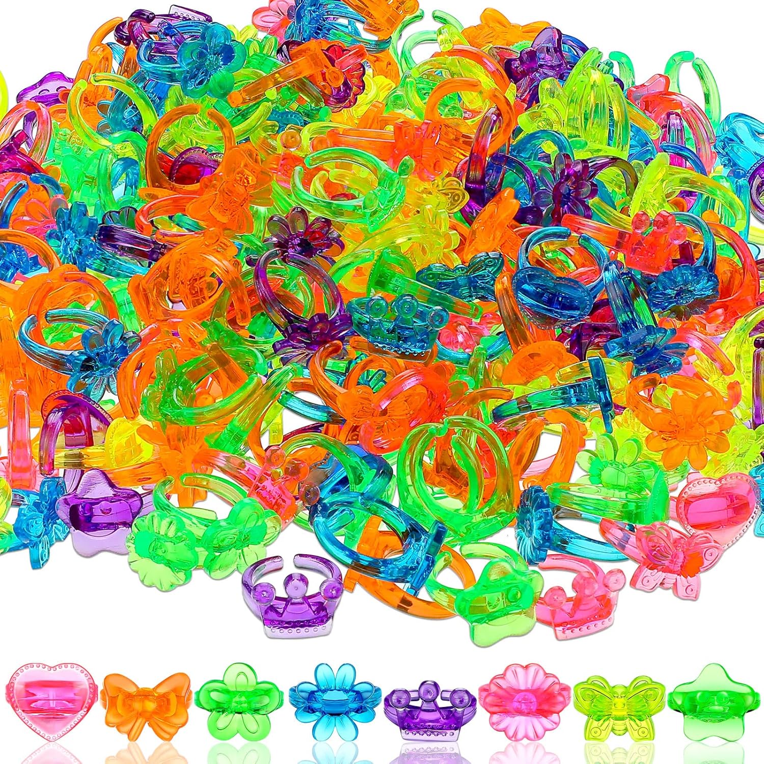 4265 Pack Glitter Plastic Rings