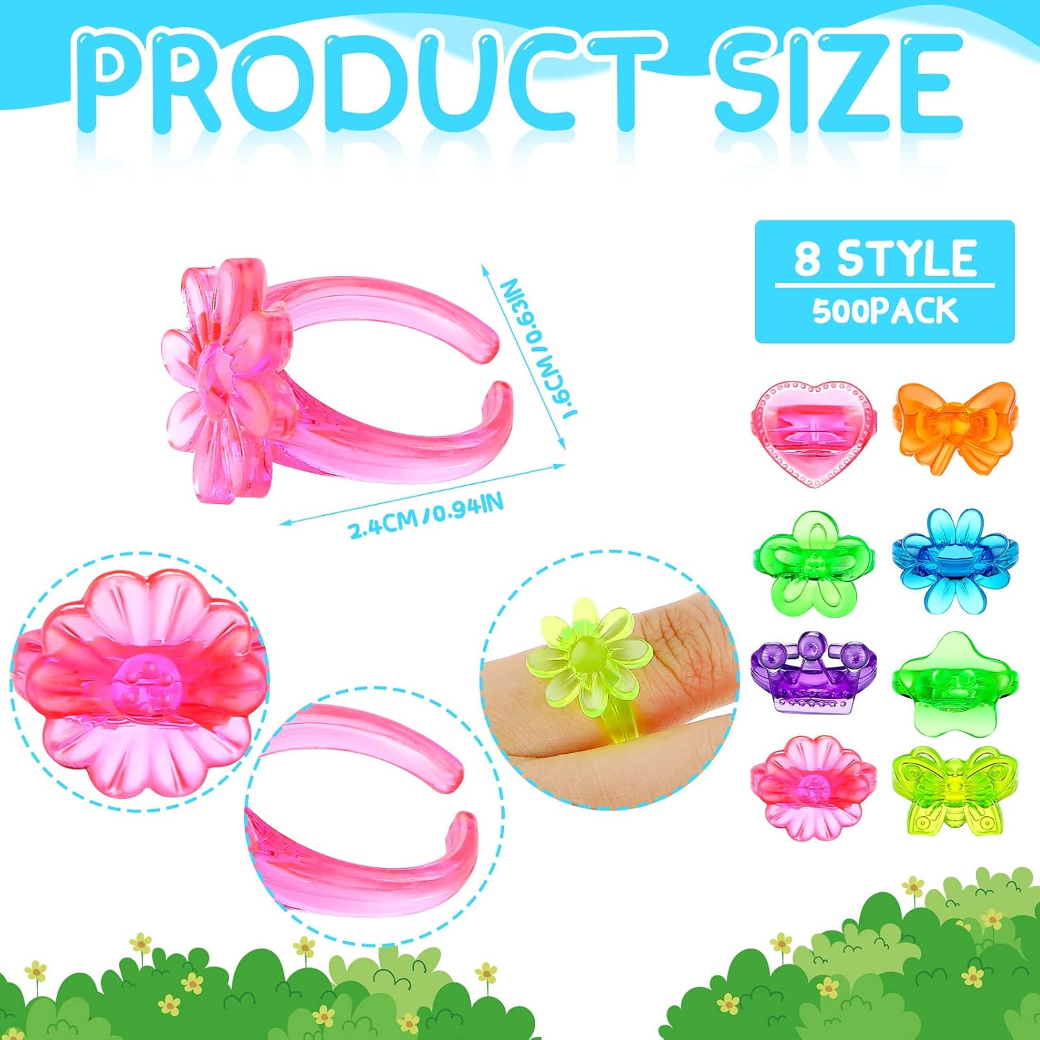 4265 Pack Glitter Plastic Rings
