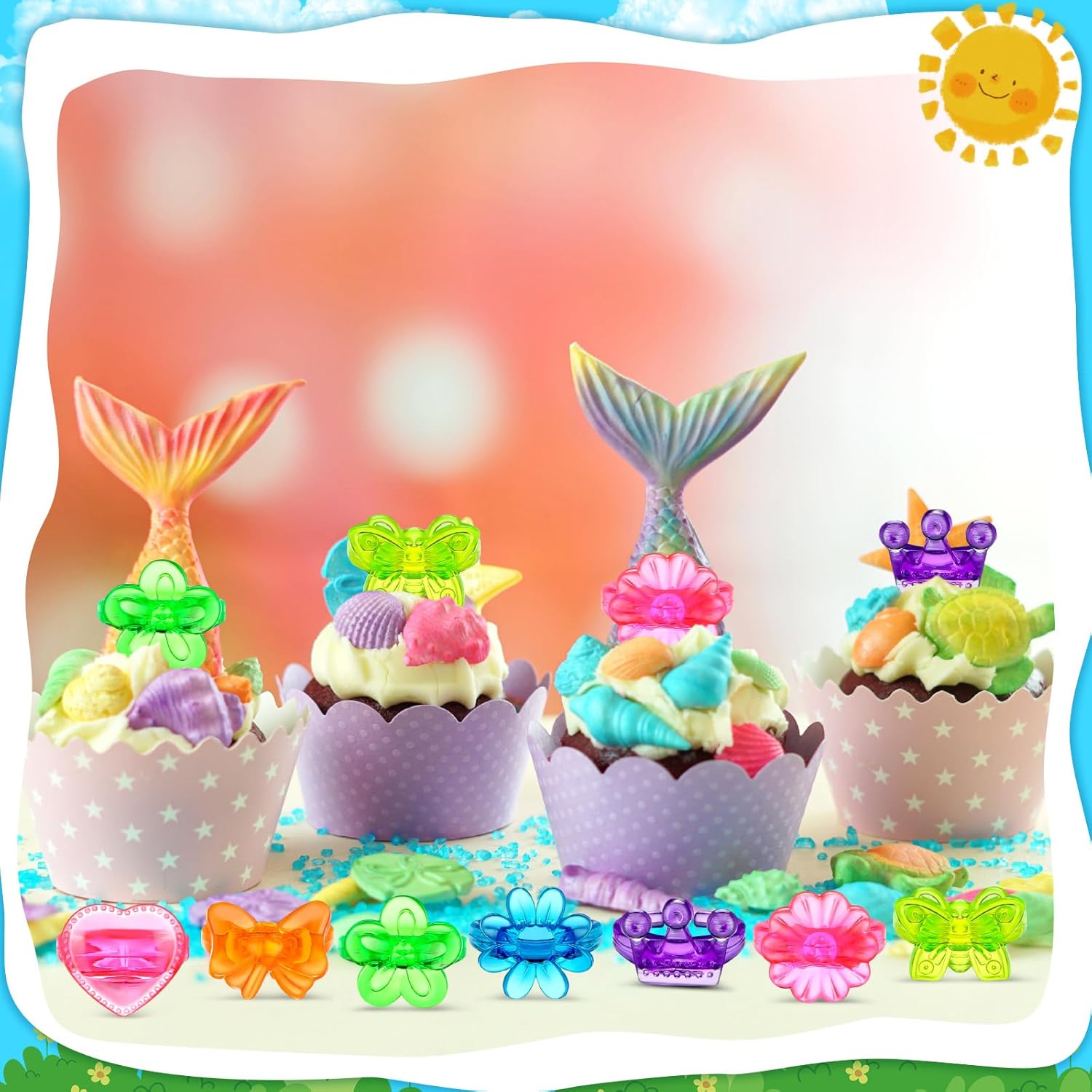 4265 Pack Glitter Plastic Rings