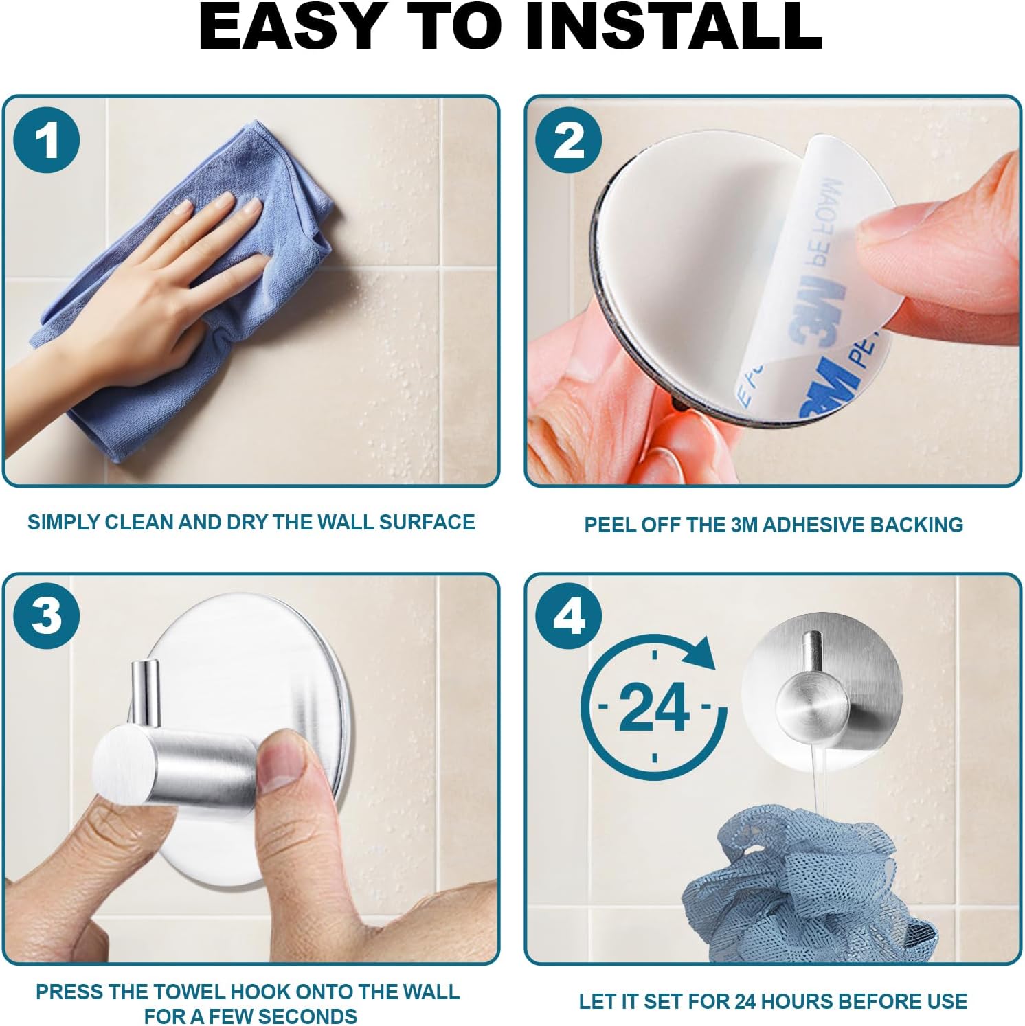 4 Piece Aenfaiy Towel Hooks