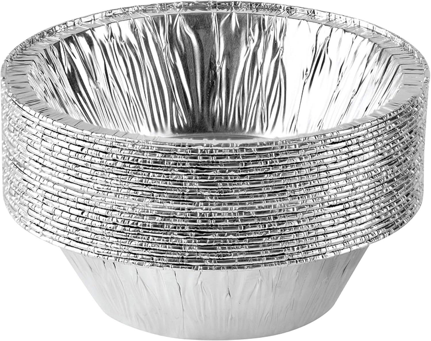 6 inch (approx. 15.2 cm) Round Tin Foil Cake Pan Disposable Aluminum, Refrigerator and Oven Safe - For Baking, Cooking, Storing, Roasting and Reheating, Pack of 20