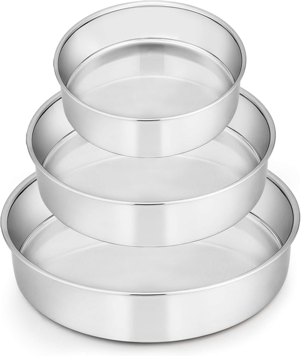 6 inch (approx. 15.2 cm) Round Tin Foil Cake Pan Disposable Aluminum, Refrigerator and Oven Safe - For Baking, Cooking, Storing, Roasting and Reheating, Pack of 20