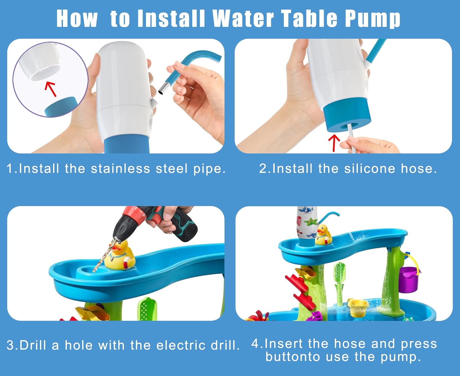 Cordless Water Pump, Children's Pump Table