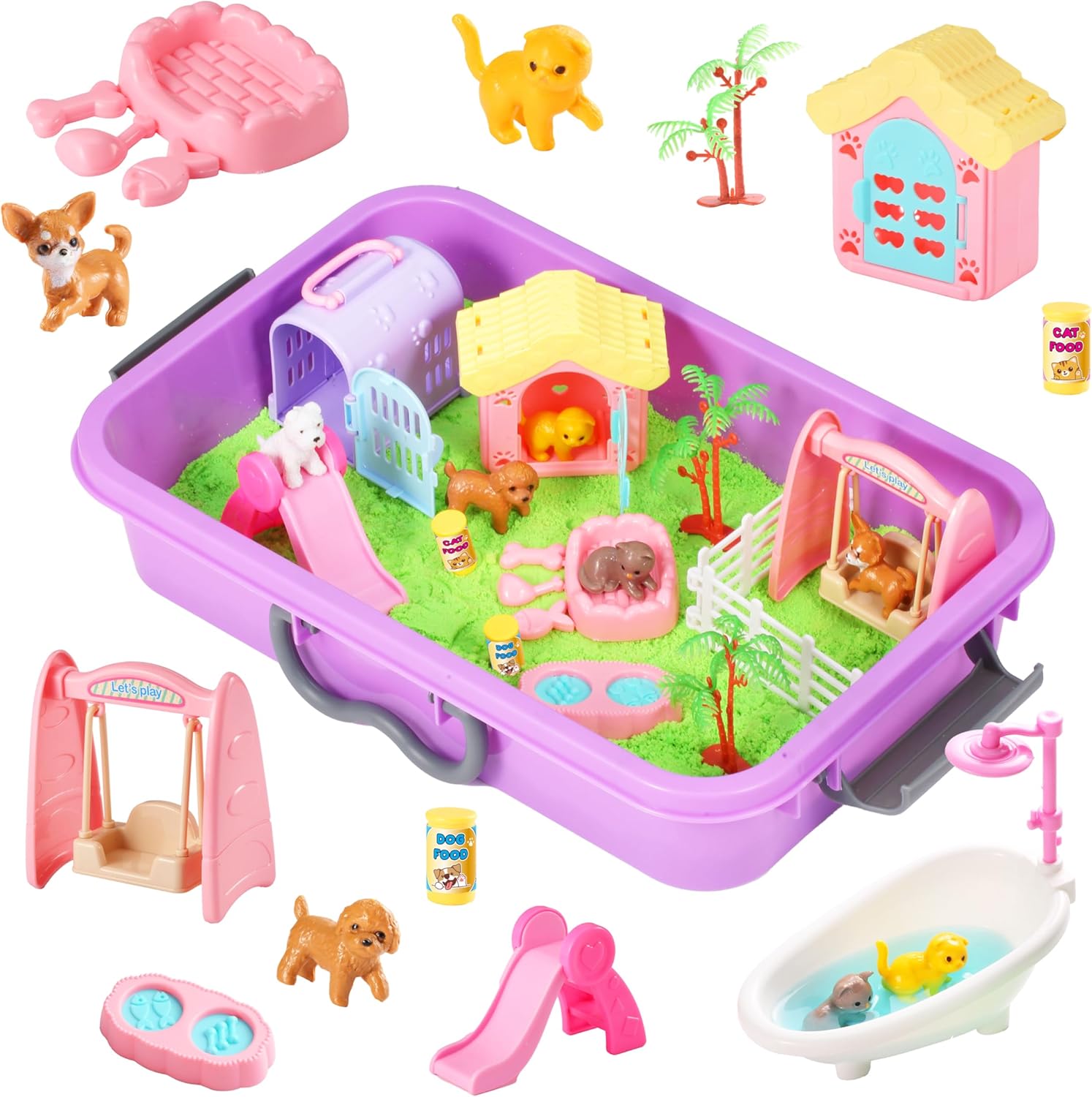 Pet Sensory Litter Box, Kids Toy Sand Set