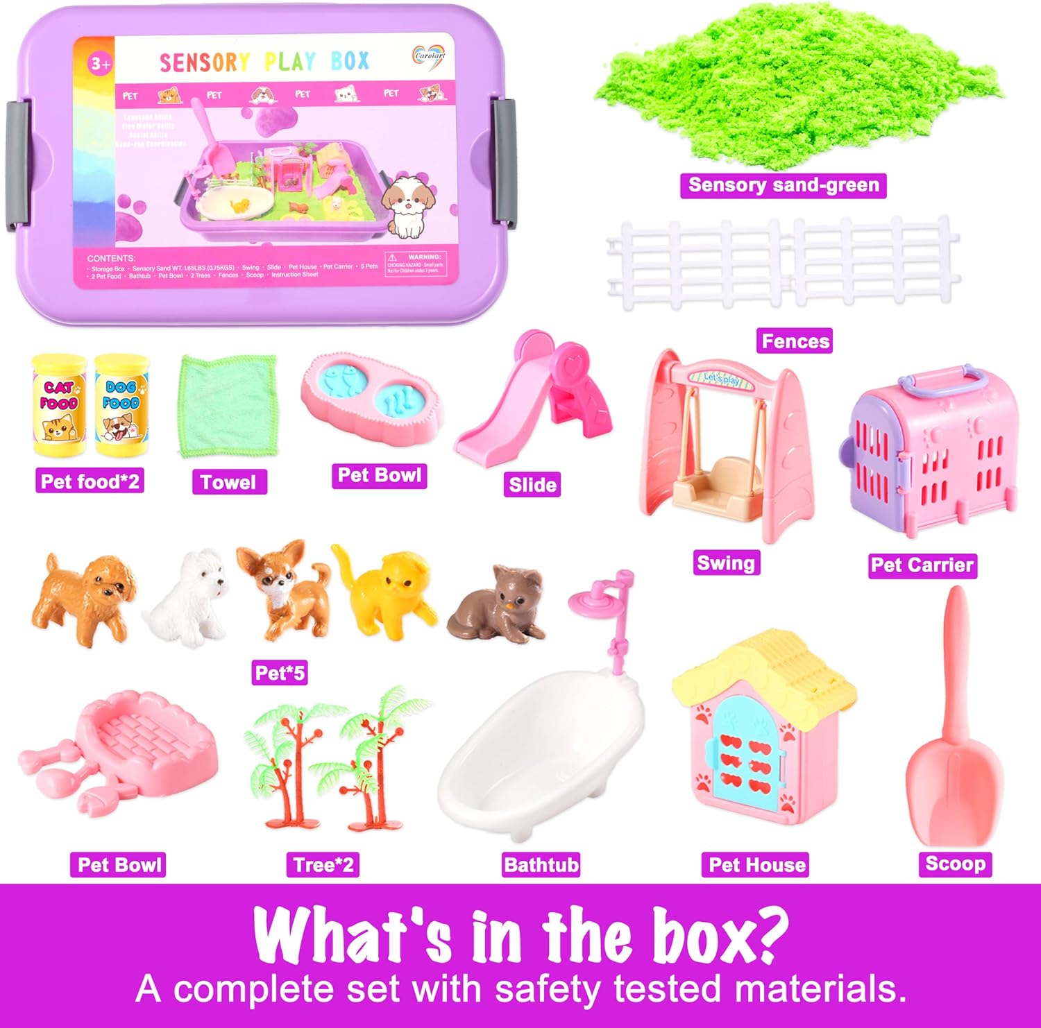 Pet Sensory Litter Box, Kids Toy Sand Set
