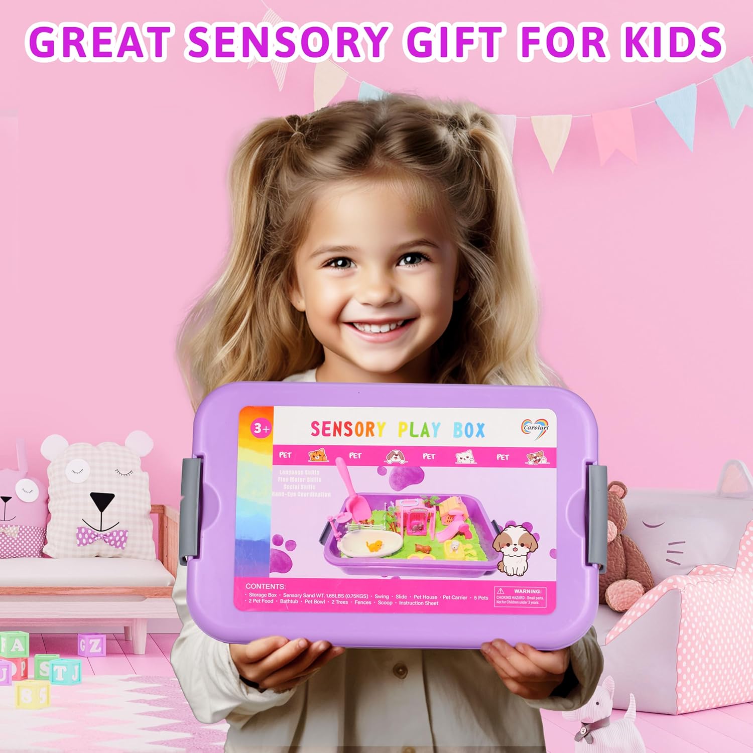 Pet Sensory Litter Box, Kids Toy Sand Set