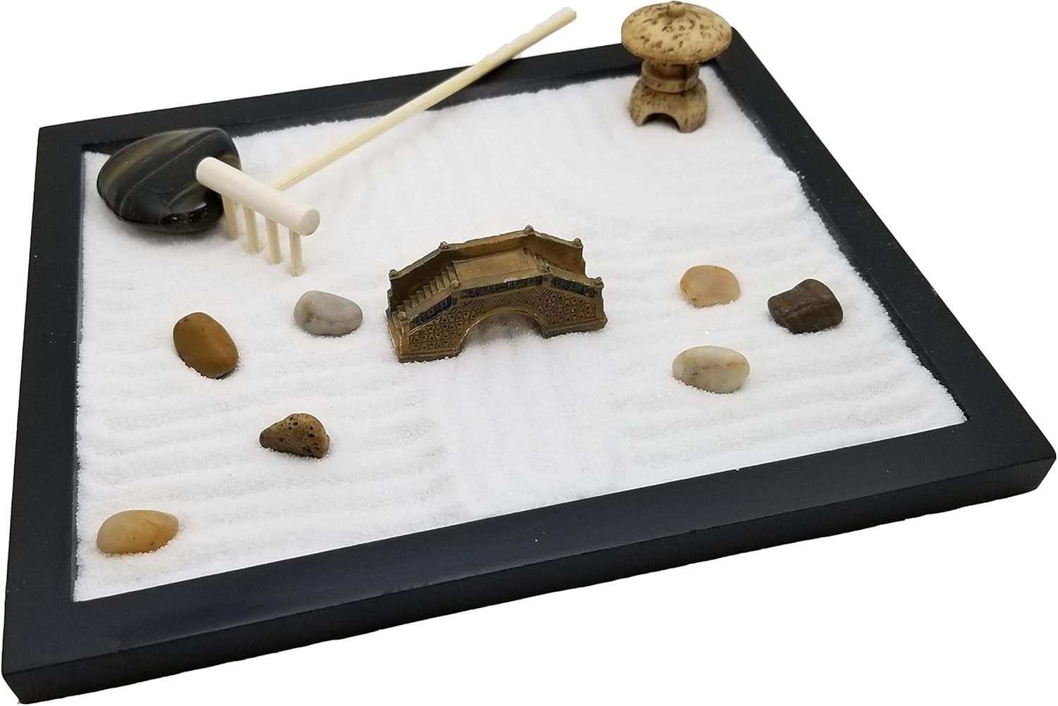 Garden for Desk with Rake, Rocks & Figures