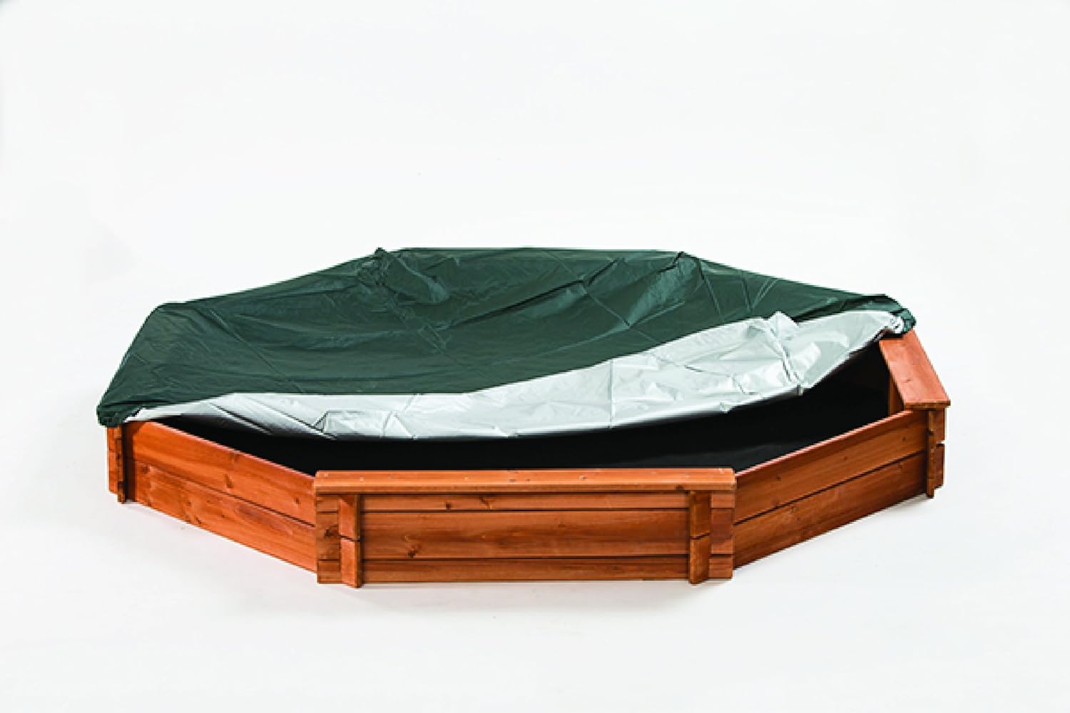 Octagonal Wooden Cedar Sandbox, Eco Cover