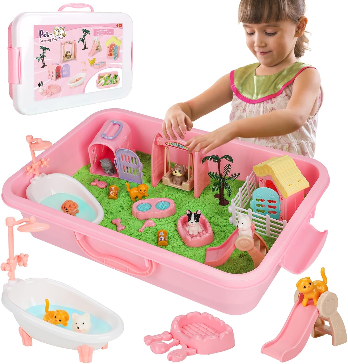 Vextronic Pet Sensory Box, Sand Box with Lid
