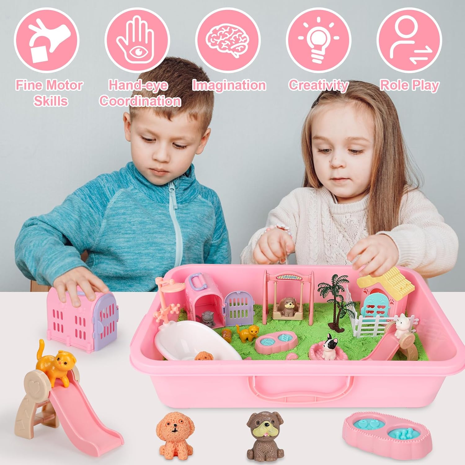 Vextronic Pet Sensory Box, Sand Box with Lid