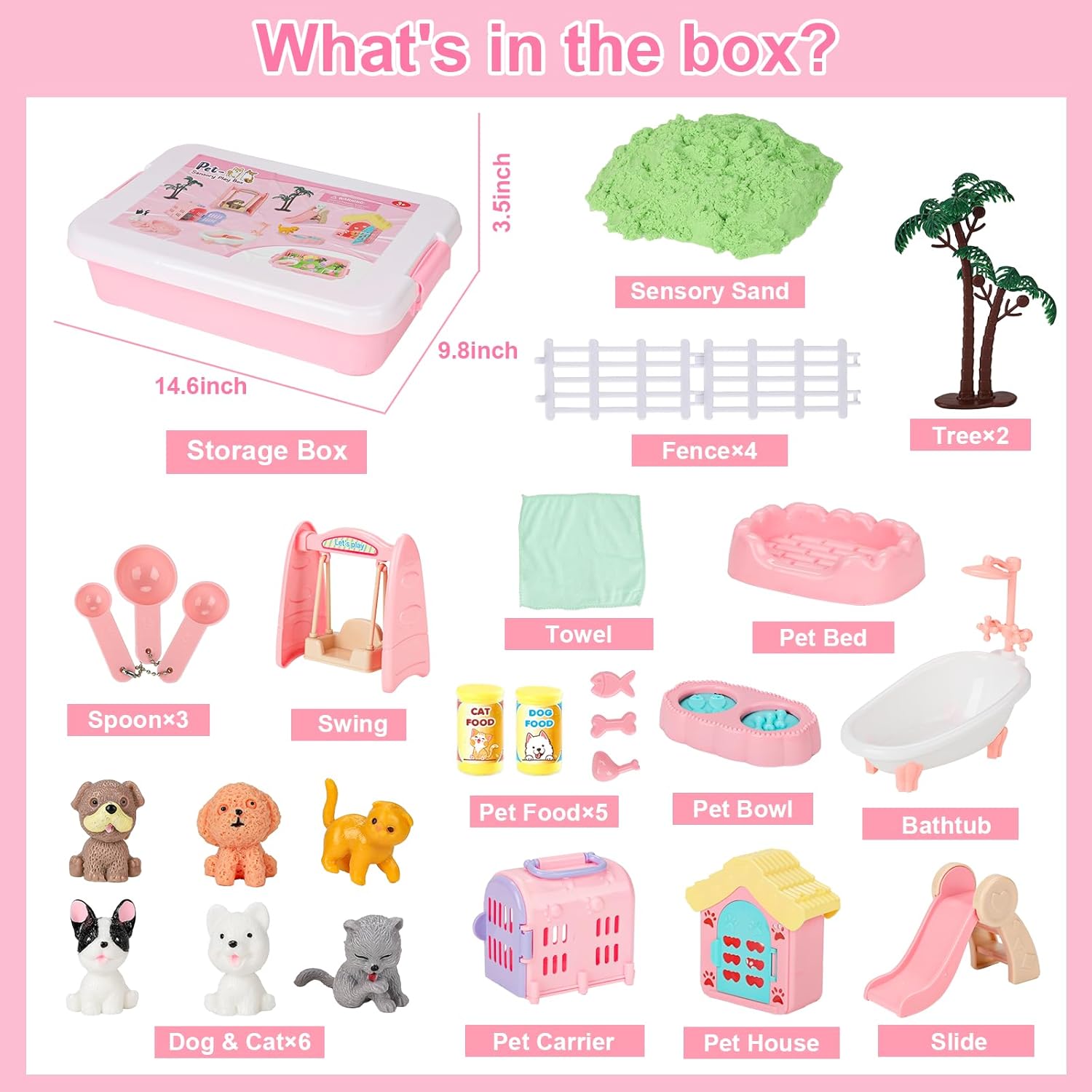 Vextronic Pet Sensory Box, Sand Box with Lid