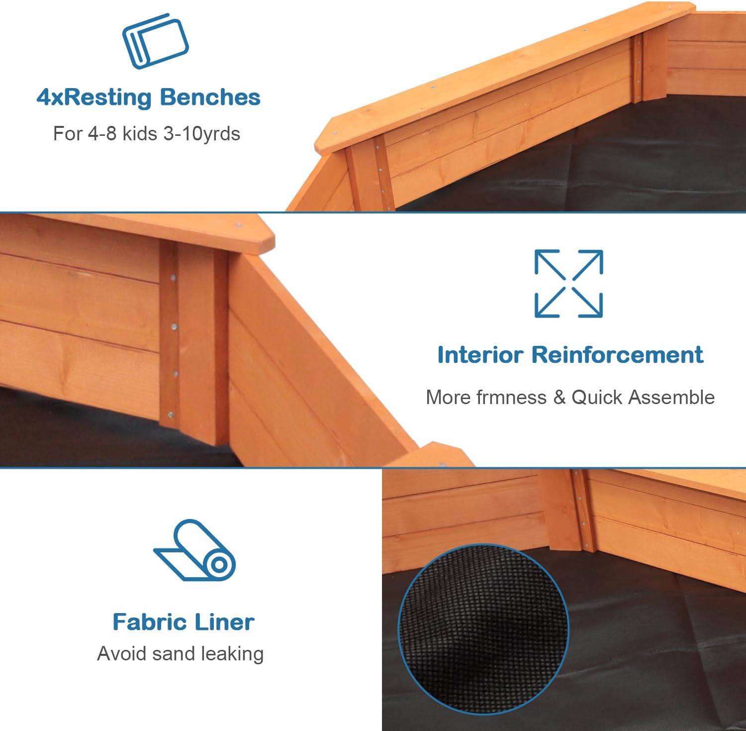 Large Kids Sandbox with Lid