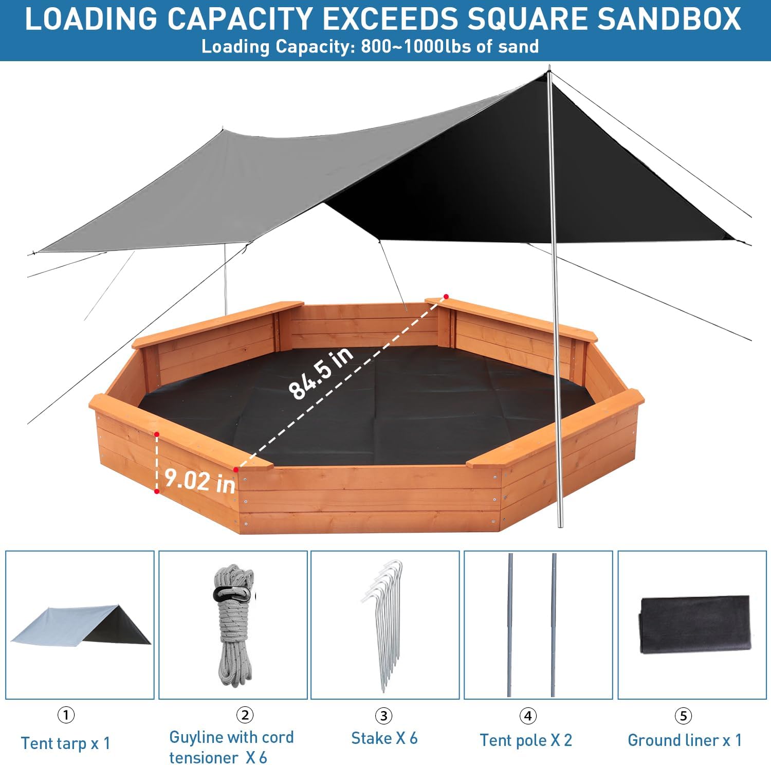 Large Kids Sandbox with Lid