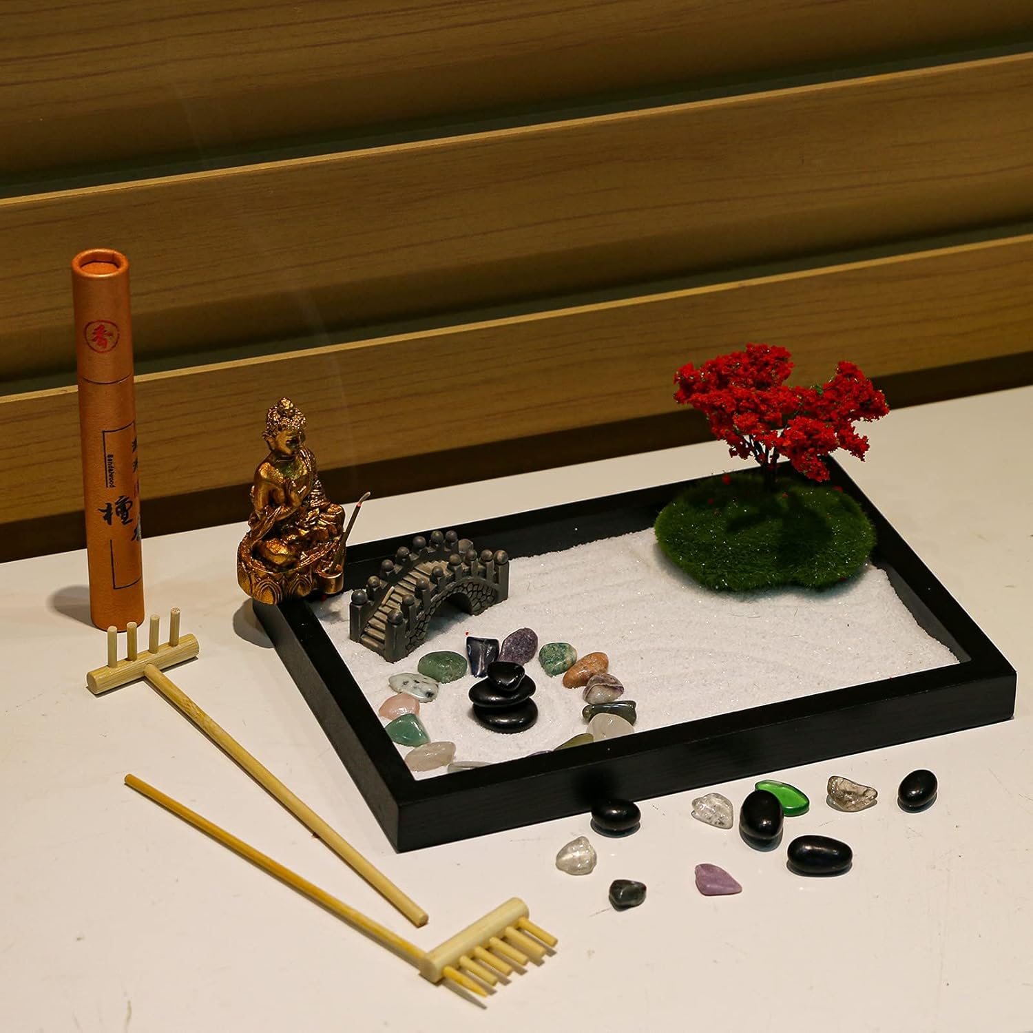 Mini Meditation Garden Set, Japanese Desktop Sand Garden