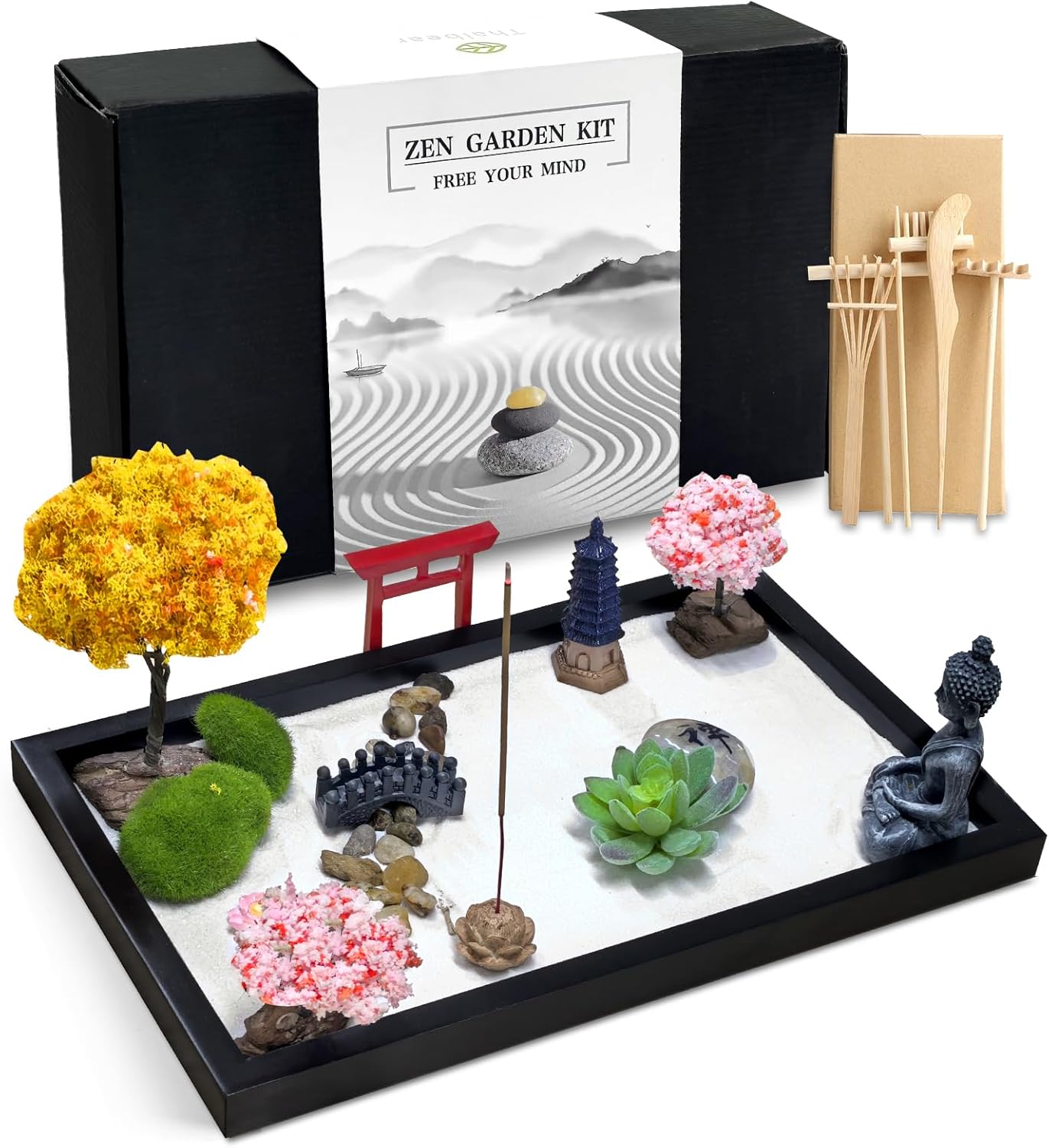 Garden for Desk Decor, Japanese Mini Sand Garden Kit
