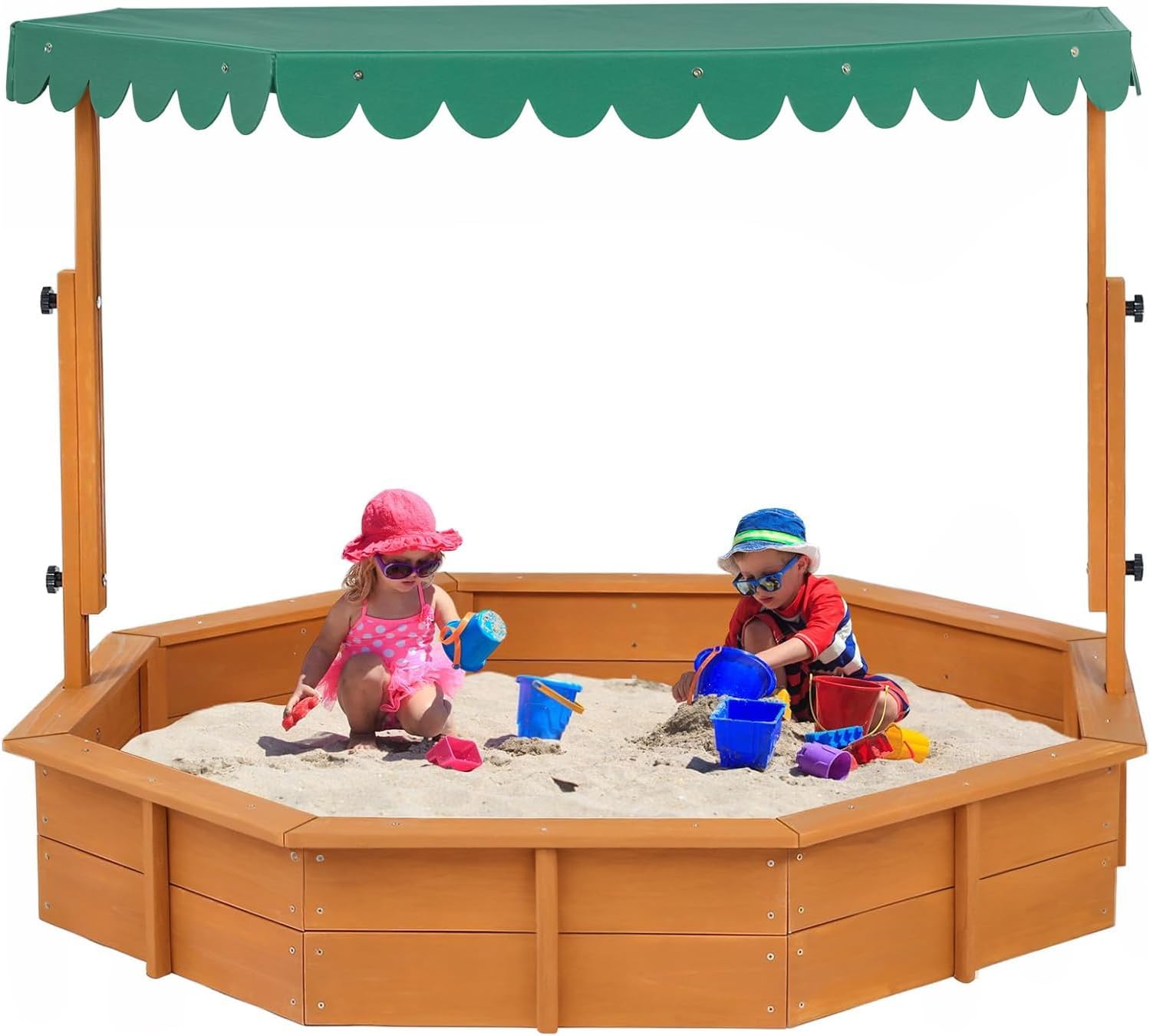 Sandbox with Lid, Wooden Sandbox with Canopy
