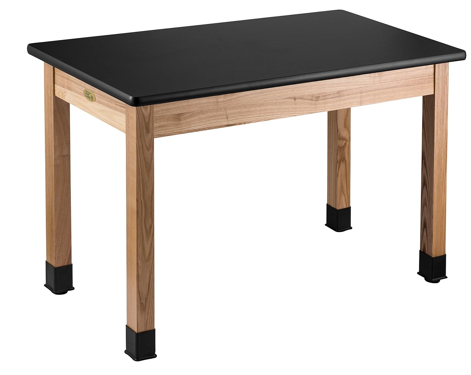national public seat high pressure laminate top science lab bench 21.59 X 27.94 cm black top & ashwood legs