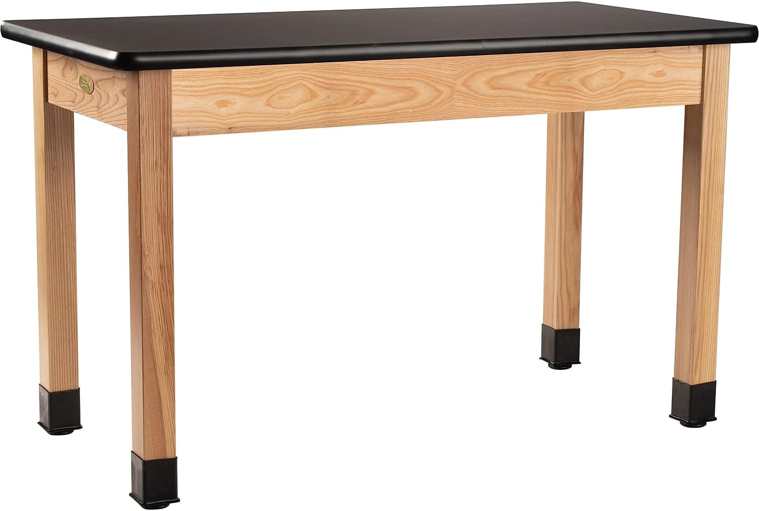 High Pressure Laminate Top Science Lab Table, 60 in. L X 30 in. H, Black Top and Gray Wood Legs