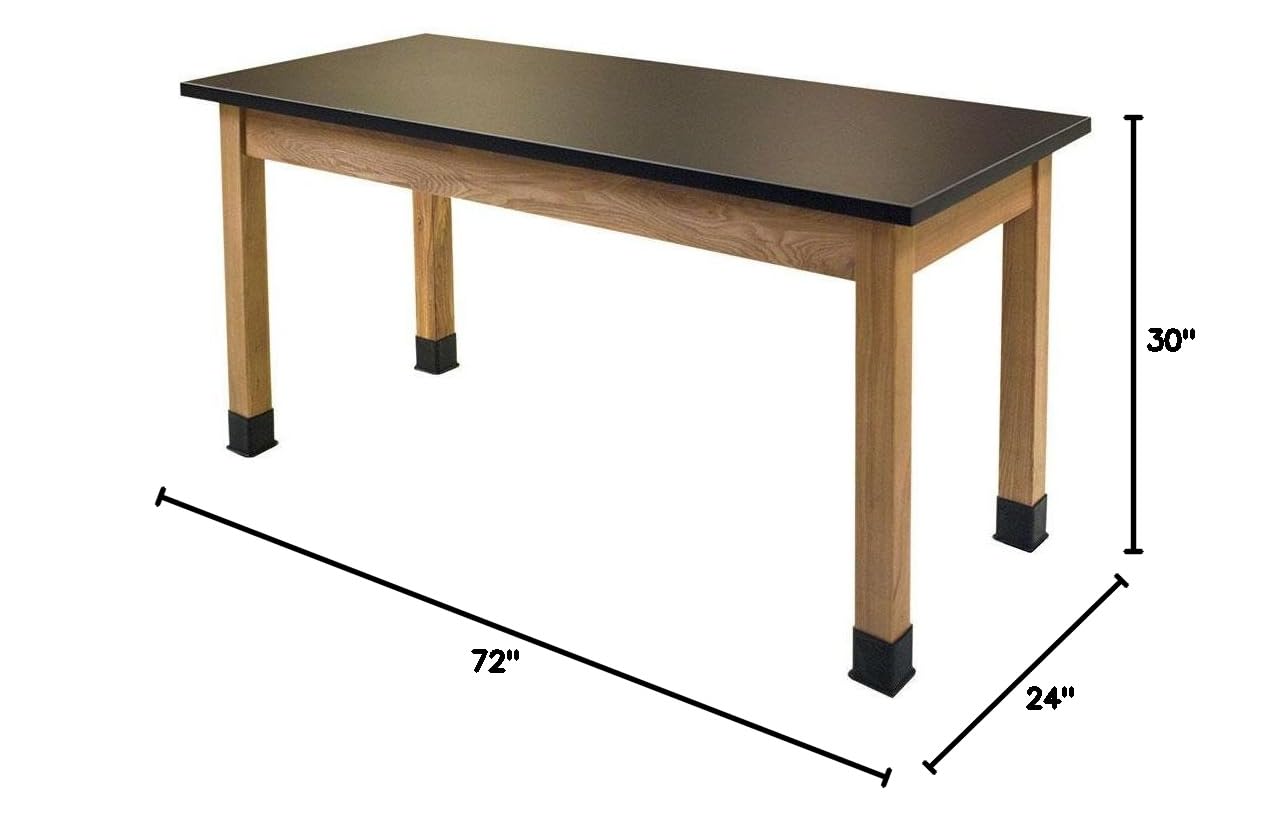 Phenolic resin top science lab bench with gray border ( 72 in. W x 60.96 cm. D X 76 cm. H ( 107 18.14 kg, 61 cm ) )