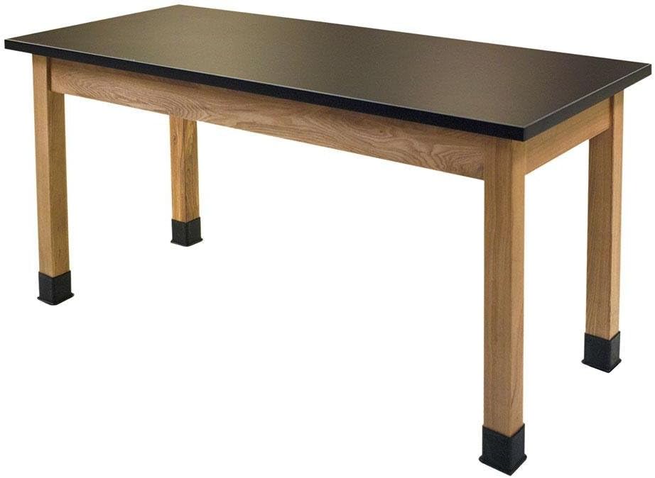 30x72 Solid Ash Science Lab Table with Phenolic Top, Black