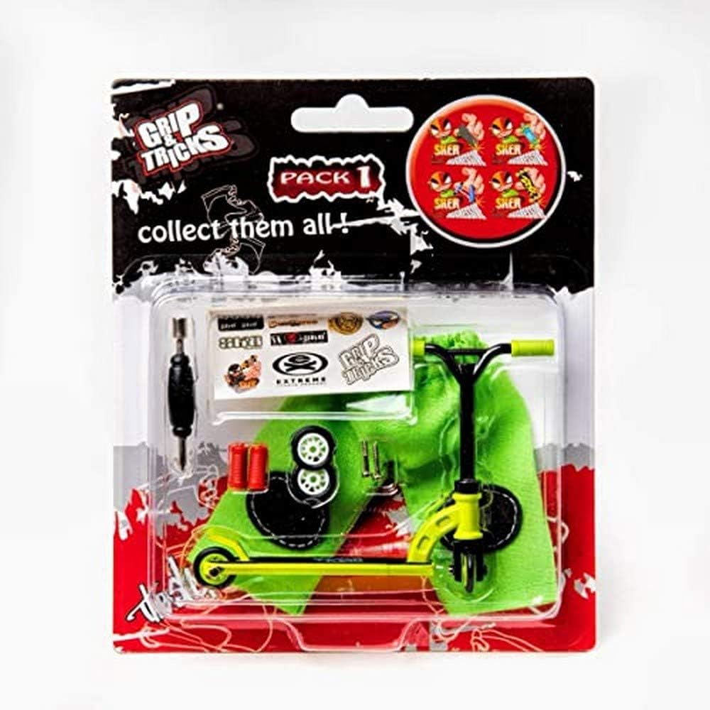 Green Finger Scooter with Extra Wheels and Tools