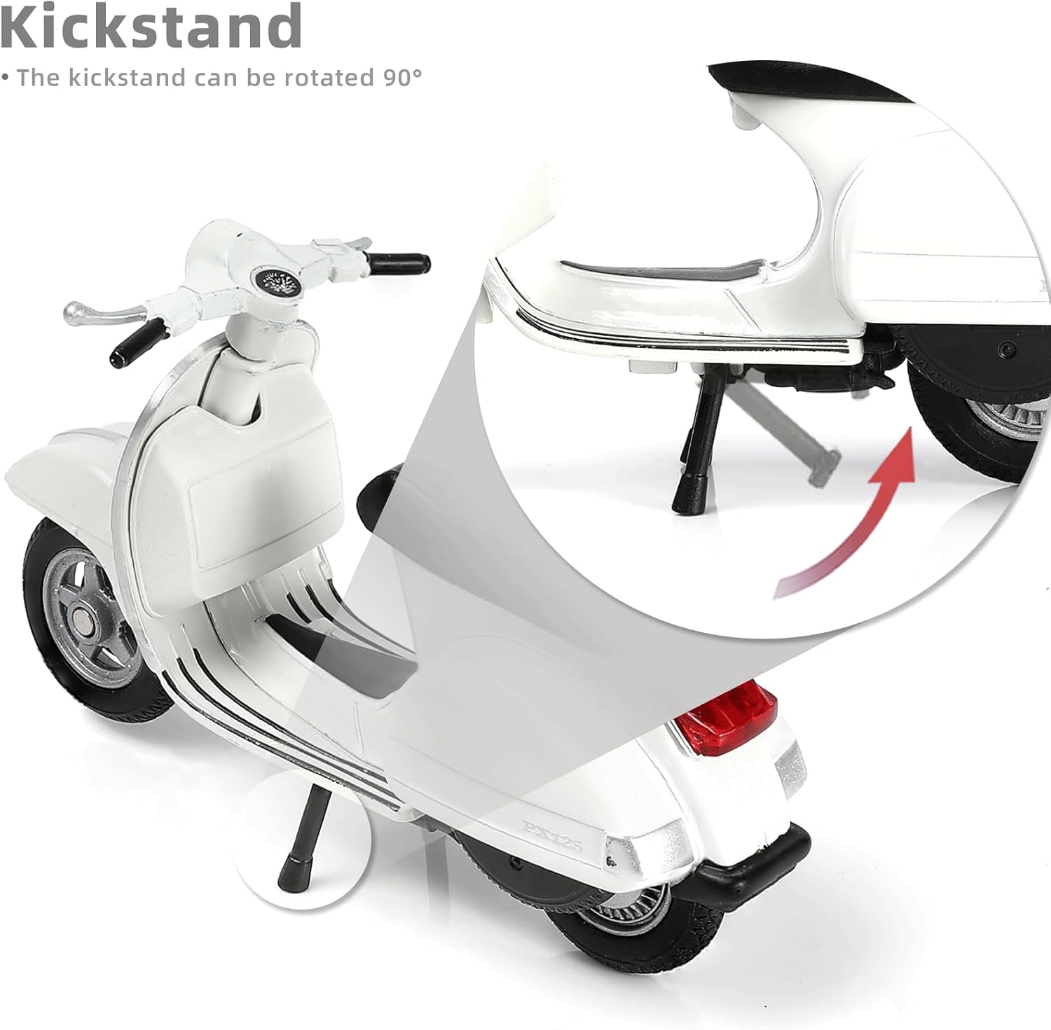 1/18 Scale Vespa PX Mini Scooter Model Toy, White
