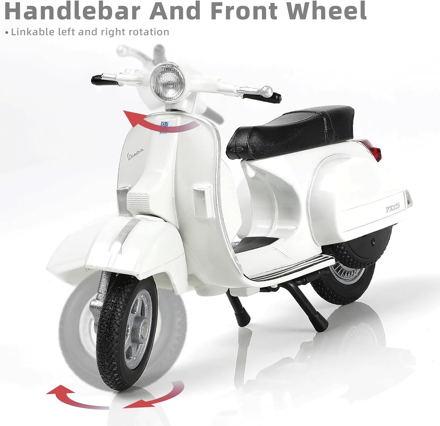 1/18 Scale Vespa PX Mini Scooter Model Toy, White