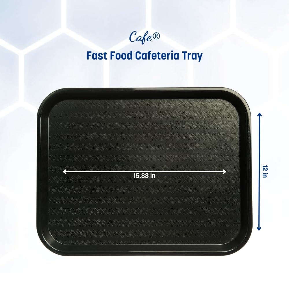 Carlisle CT141803 Cafe 14" x 18" Black Standard Plastic Fast Food Tray