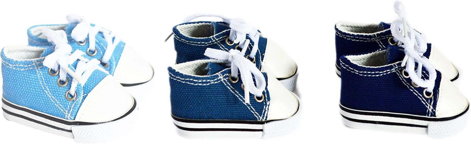 45.72 cm Doll Shoes - 3 Pack Canvas Sneakers