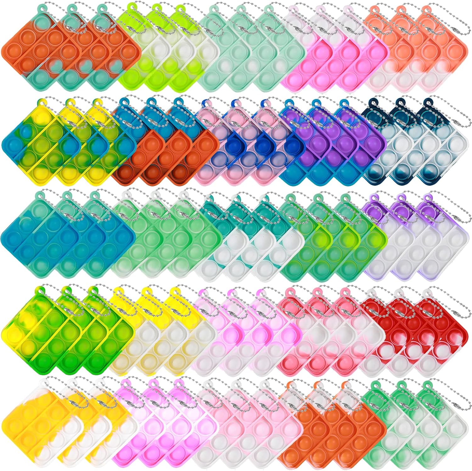 81 Pack Pop Push It Keychain Toys