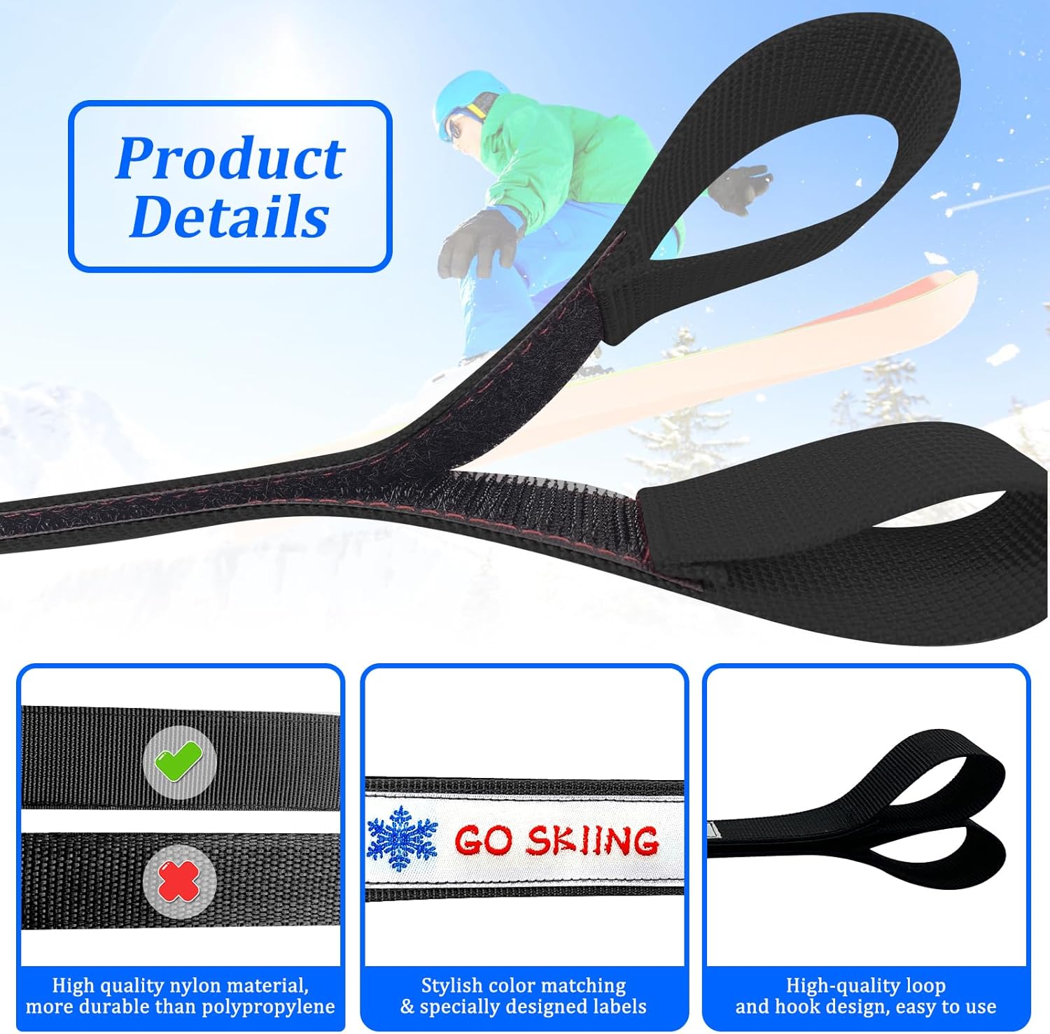 18.9" Adjustable Ski Brake Retainer Durable Reusable