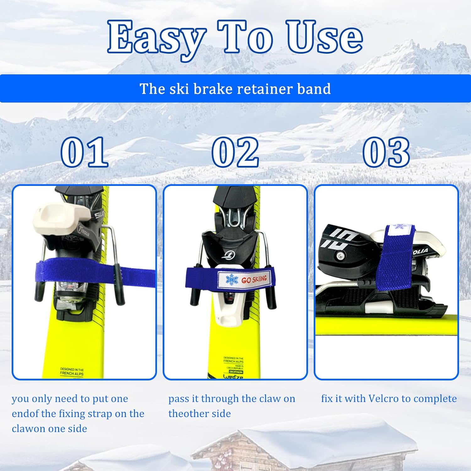 18.9" Adjustable Ski Brake Retainer Durable Reusable