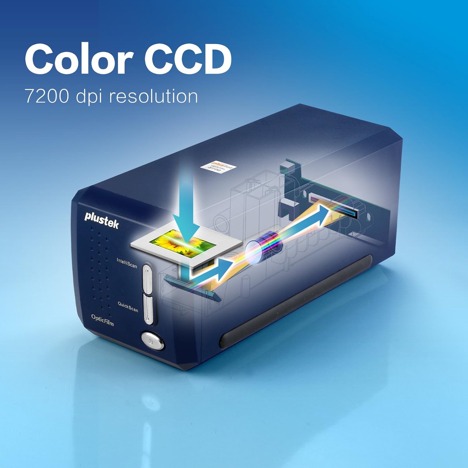 8100-35 mm negative film/slide scanner with 7200 DPI and 48-bit output. Bundled with Silverfast SE Plus 9 for Mac and Windows.