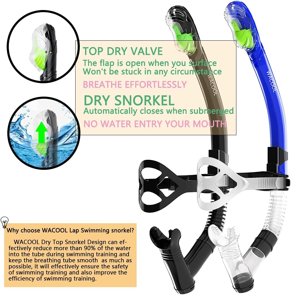 Training Headstrap Support Dry Top Snorkel Tube