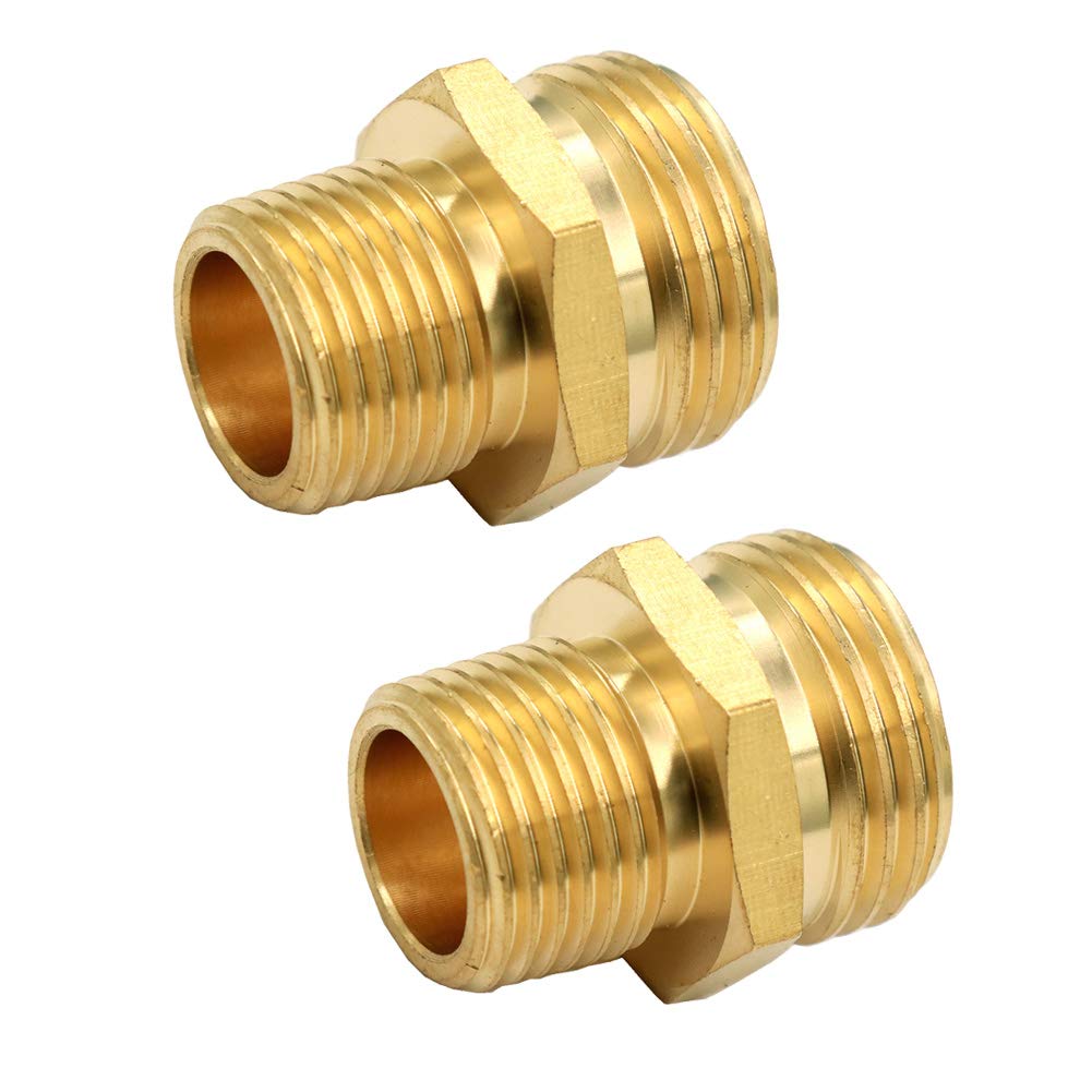 1.91 cm GHT Male x 1.27 cm NPT Male Fitting,Brass Garden Hose Fitting,Adapter,Industrial Metal Brass Garden Hose to Pipe Fitting Connection (2 pcs)