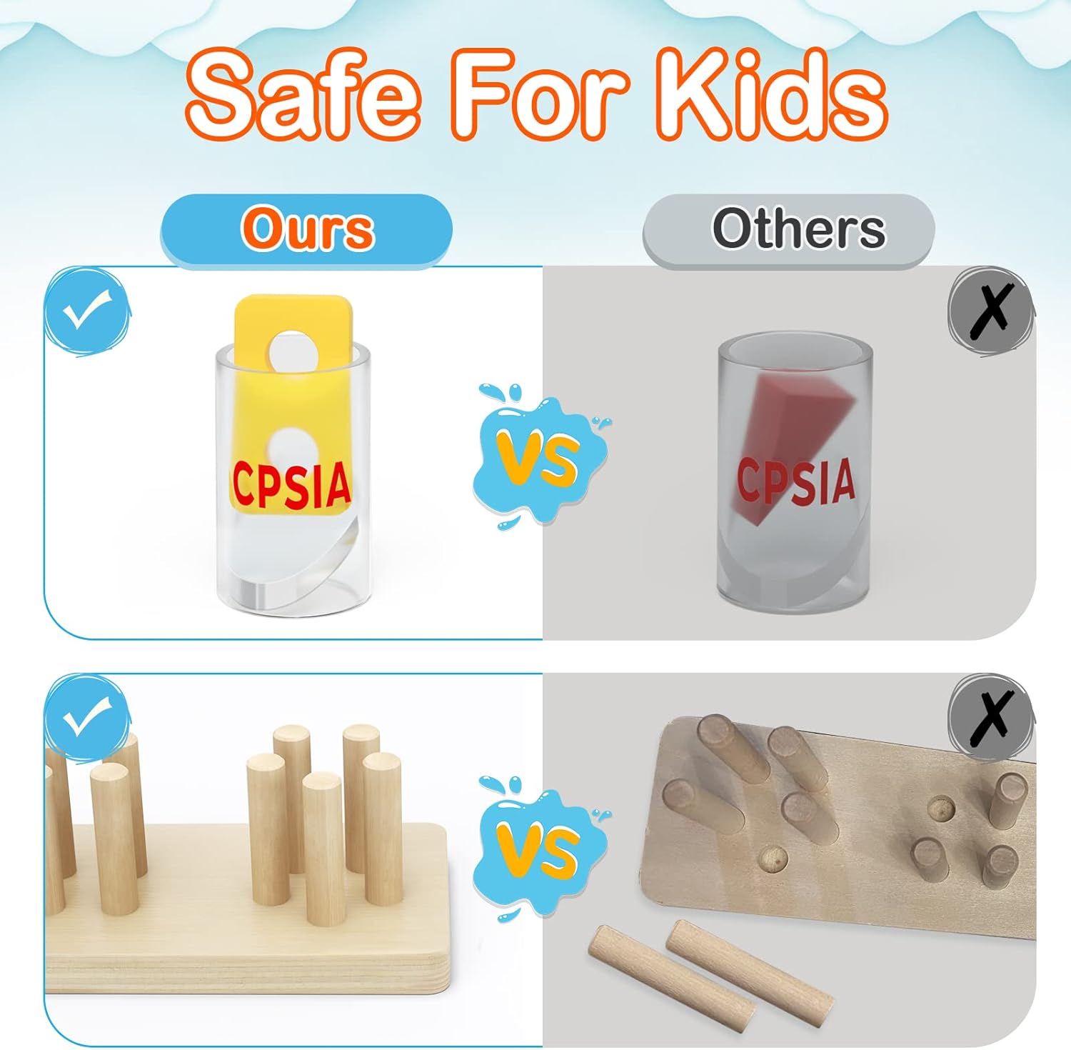 Wooden Sorting and Stacking Toys, 1-3 Years old